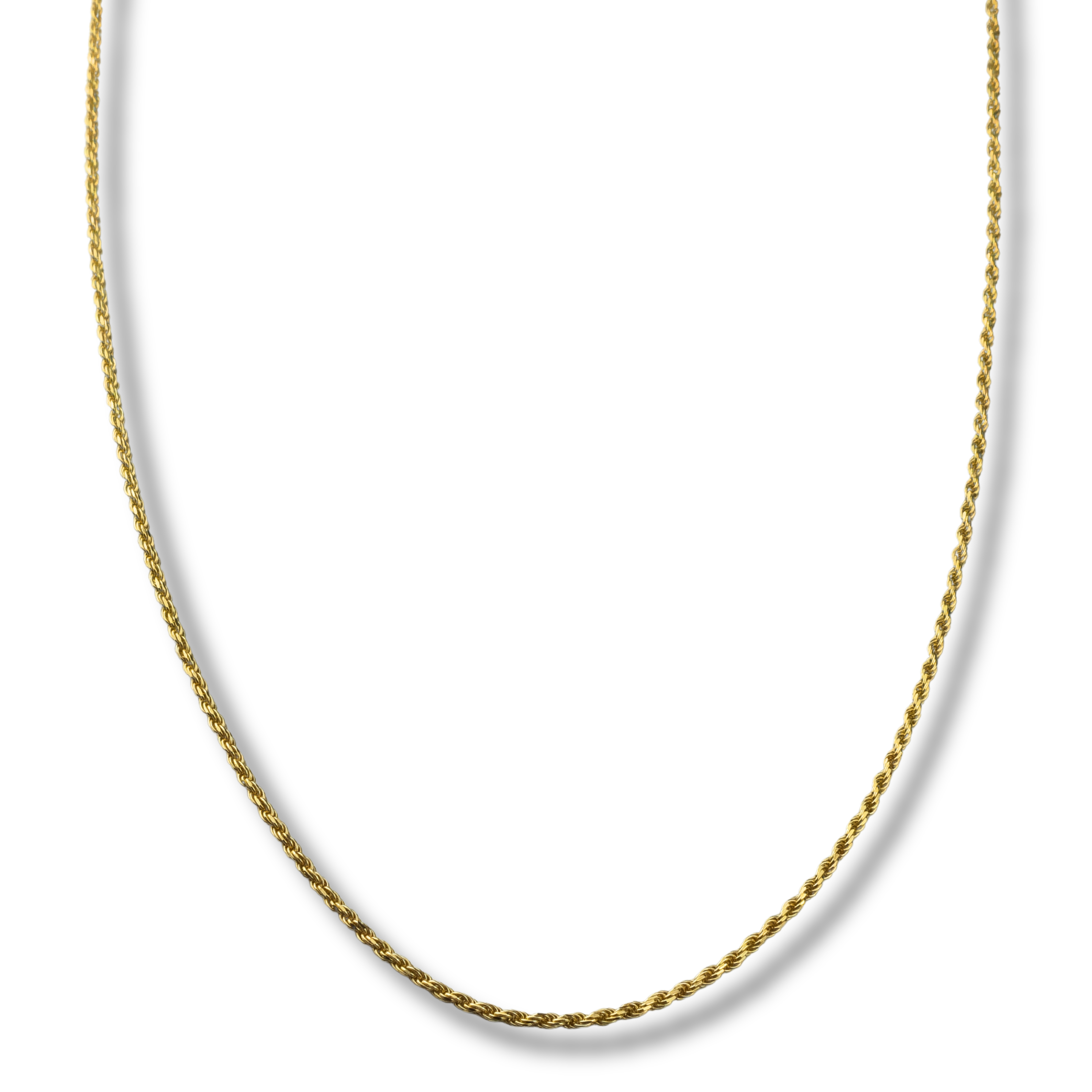 Kordelkette Rope Chain 1,8mm breit - 925er Silber - vergoldet