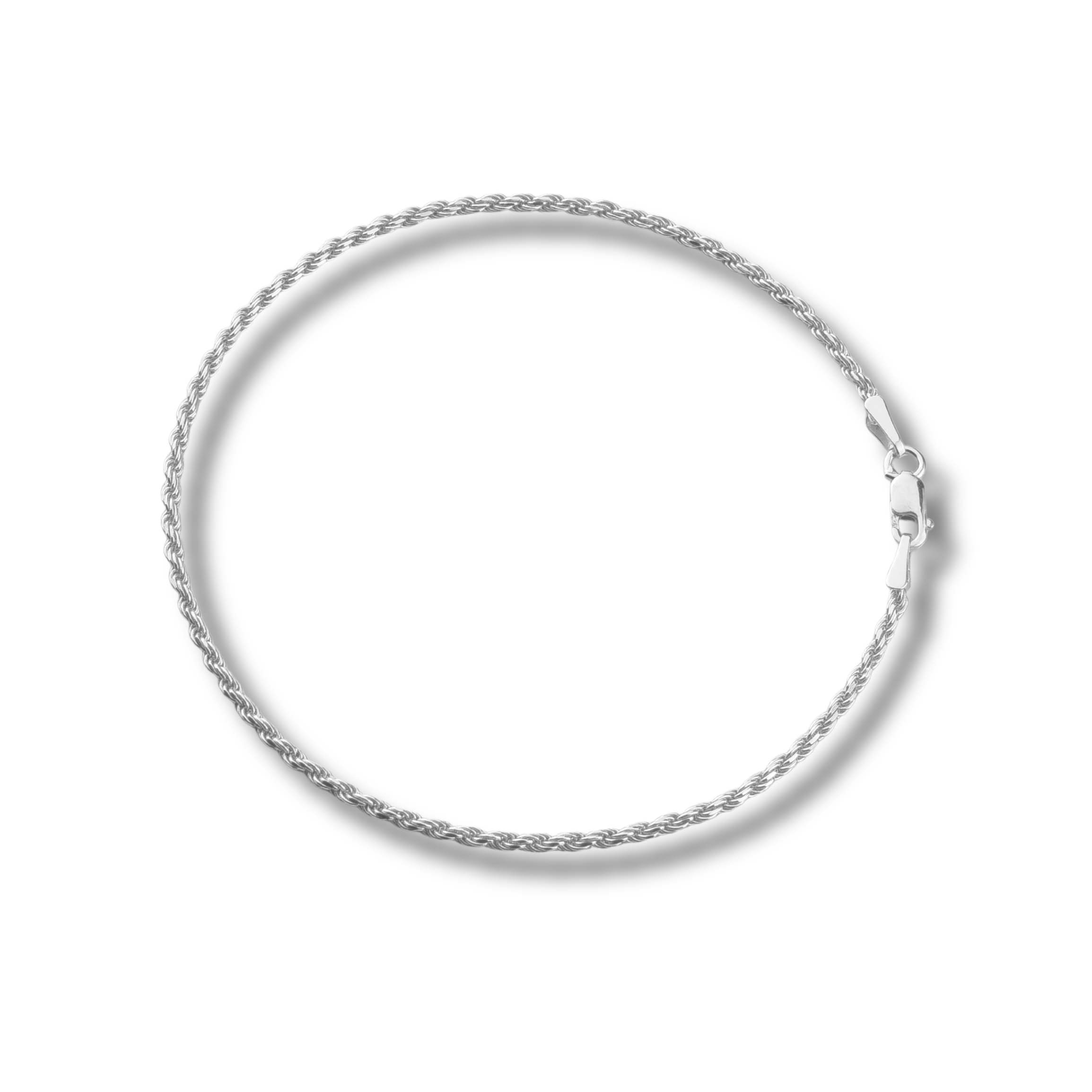 Kordelarmband Rope Bracelet 1,8mm breit - 925er Silber