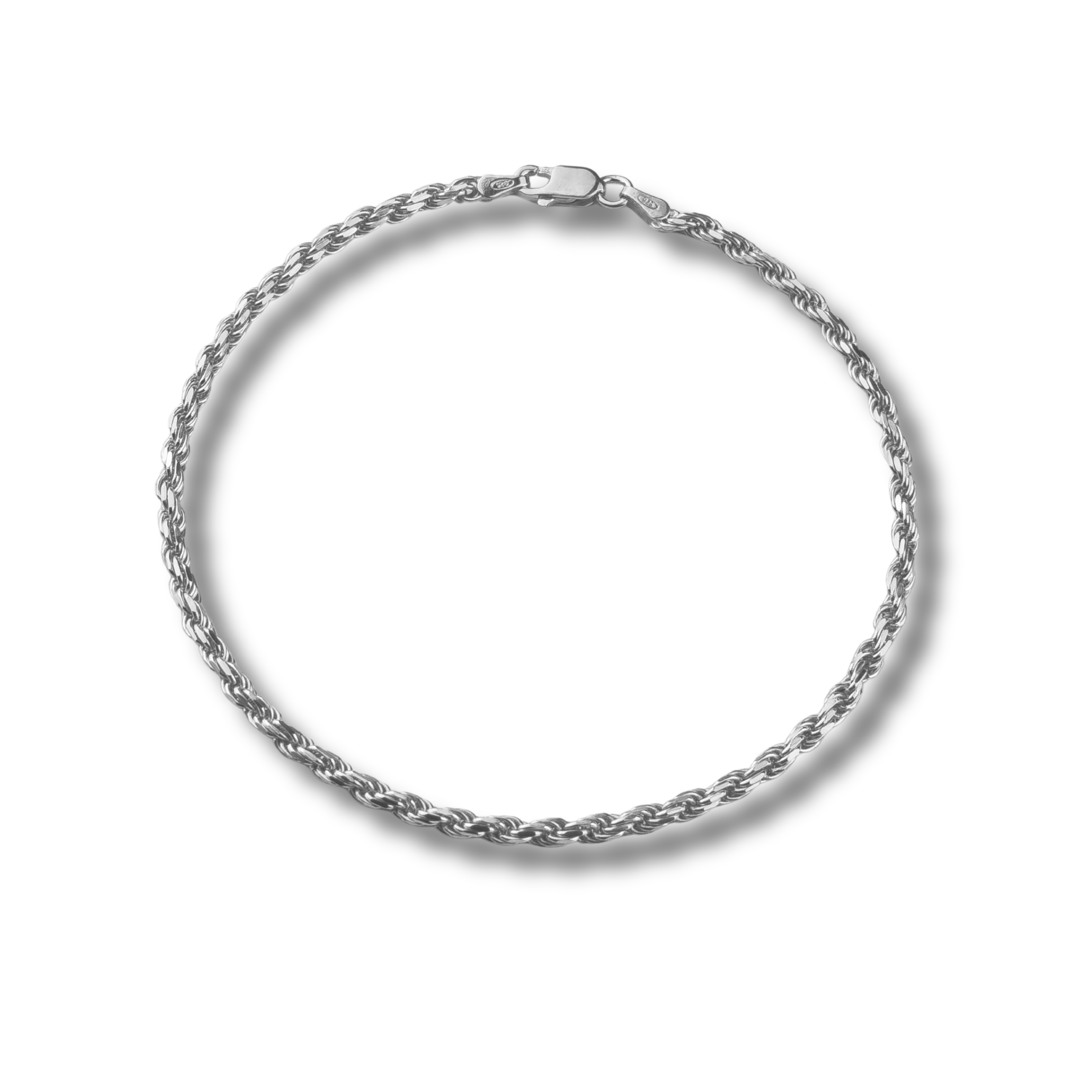 Kordelarmband Rope Bracelet 2,8mm breit - 925er Silber