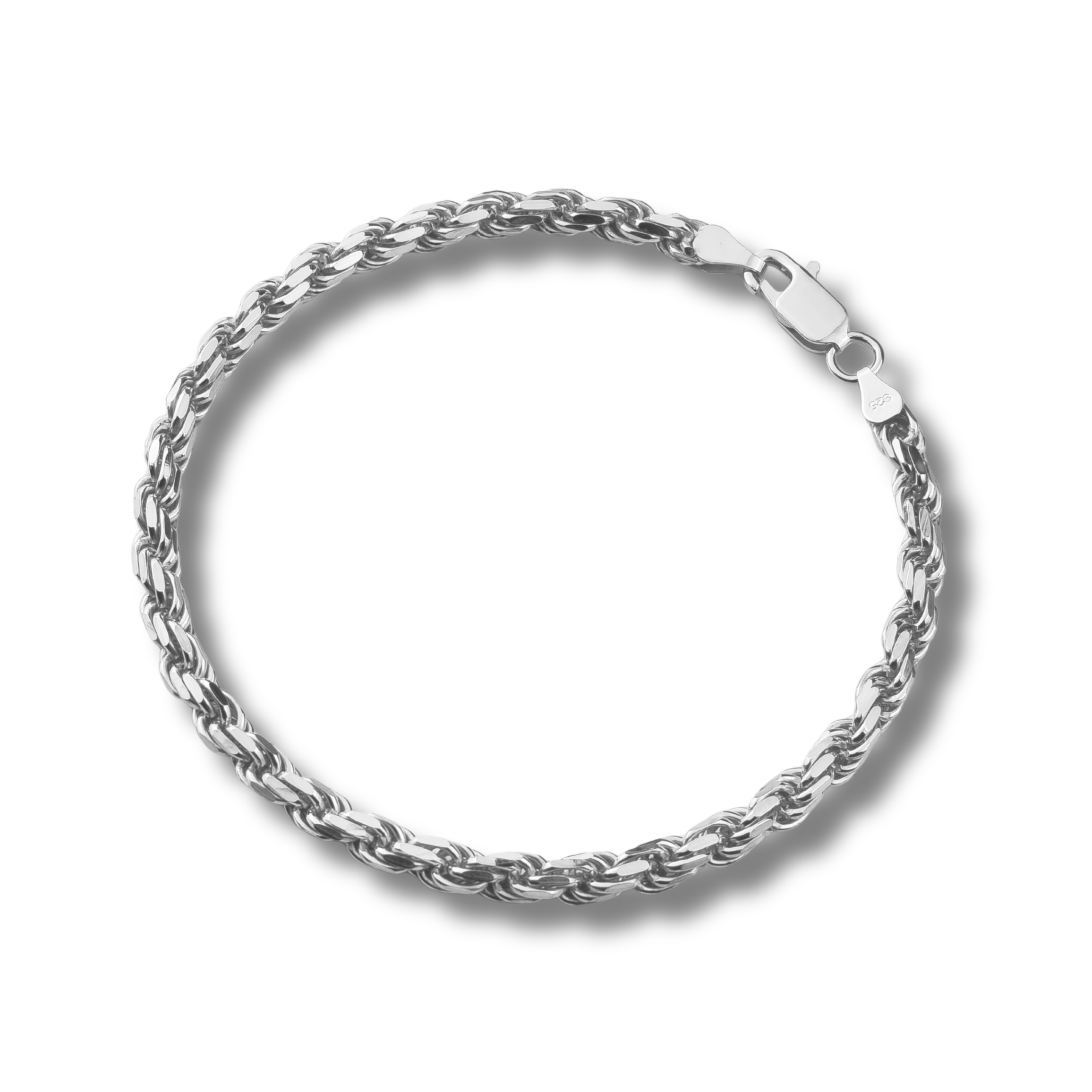 Kordelarmband Rope Bracelet 4,8mm breit - 925er Silber