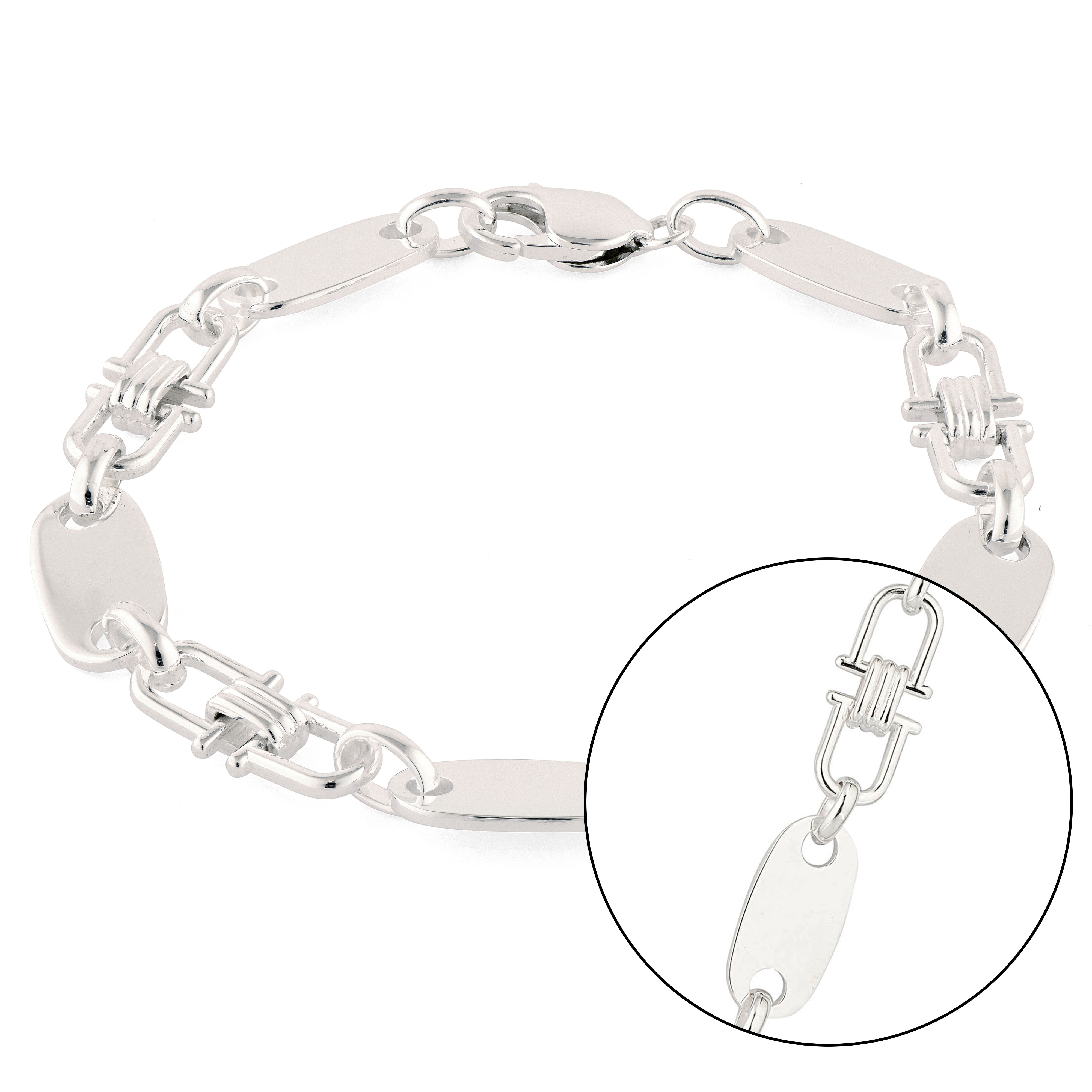 Plattenarmband 10mm breit - 925er Silber
