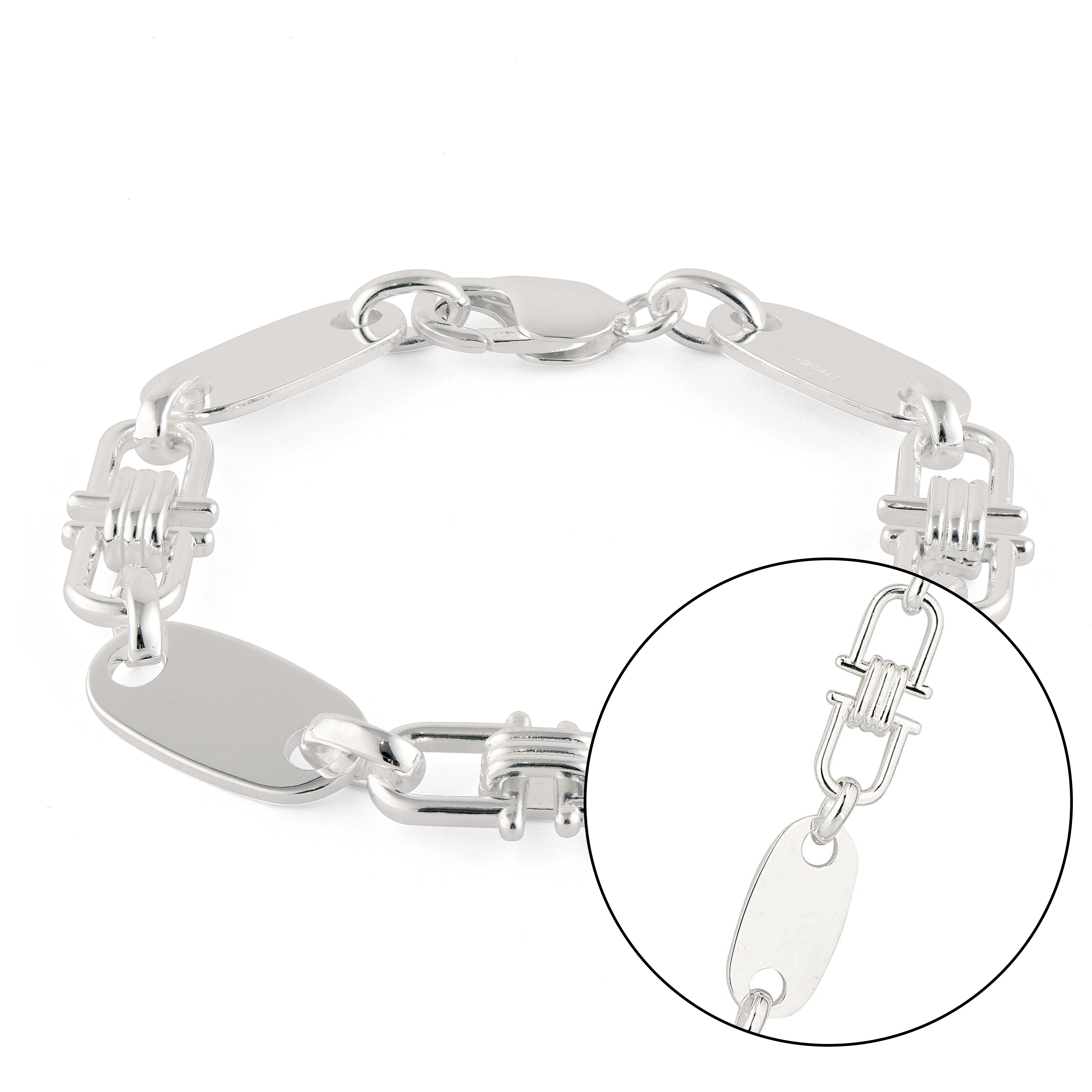 Plattenarmband 14mm breit - 925er Silber