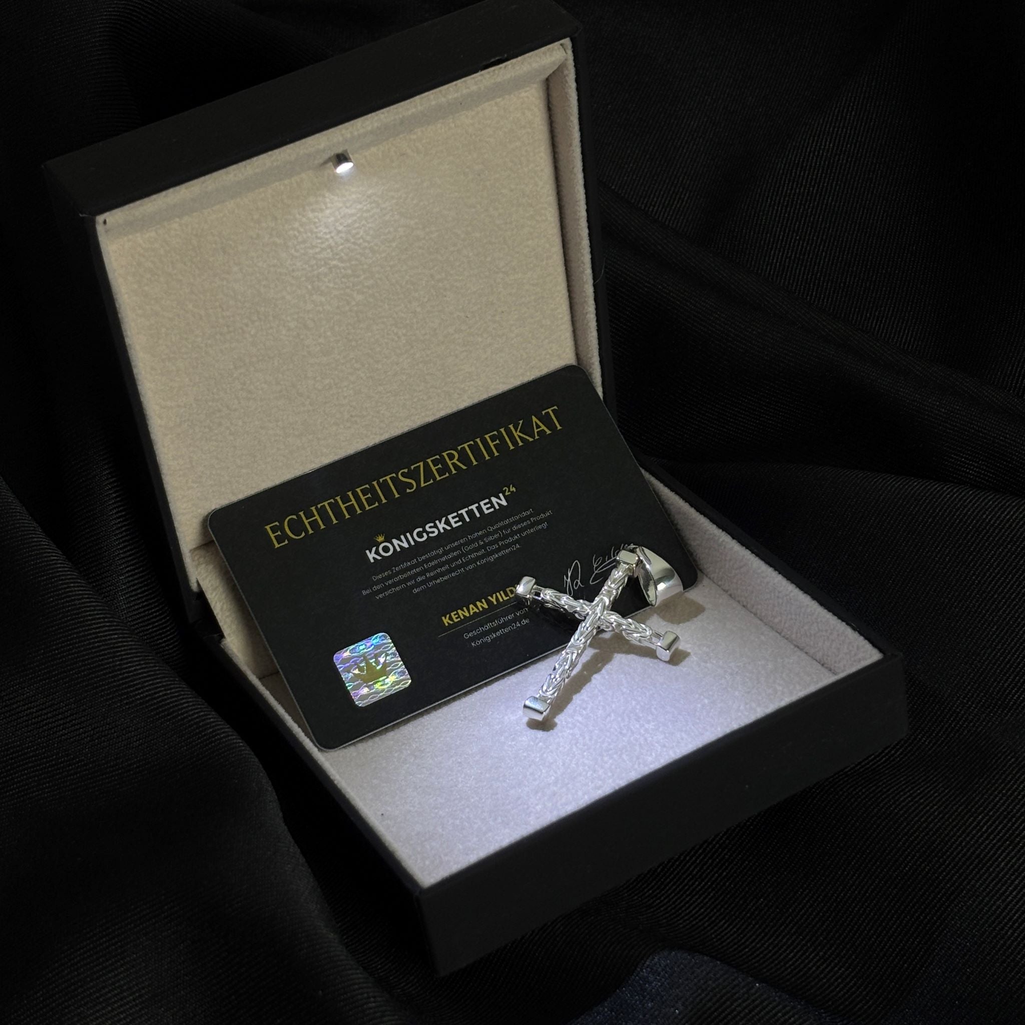 3mm Kreuz Anhänger Königskette - 925er Silber