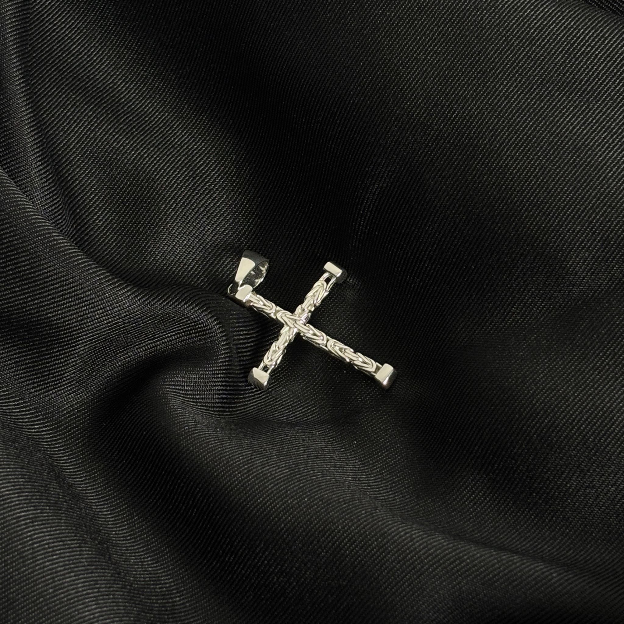 3mm Kreuz Anhänger Königskette - 925er Silber