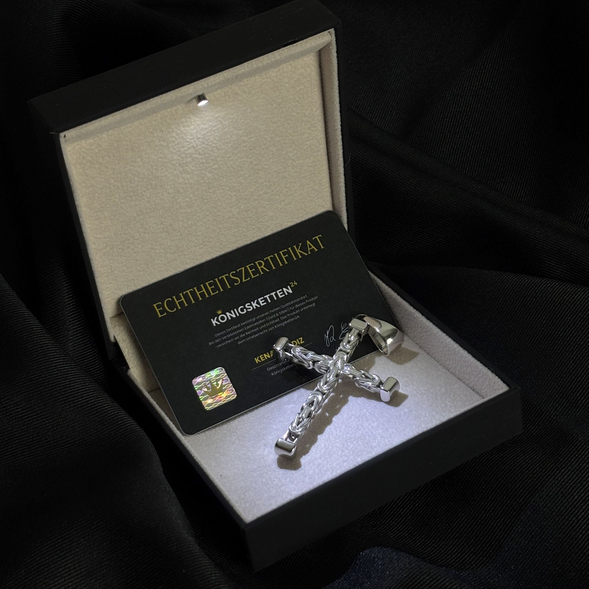 Kreuzanhänger rhodiniert - 925er Silber mit Kette (404)