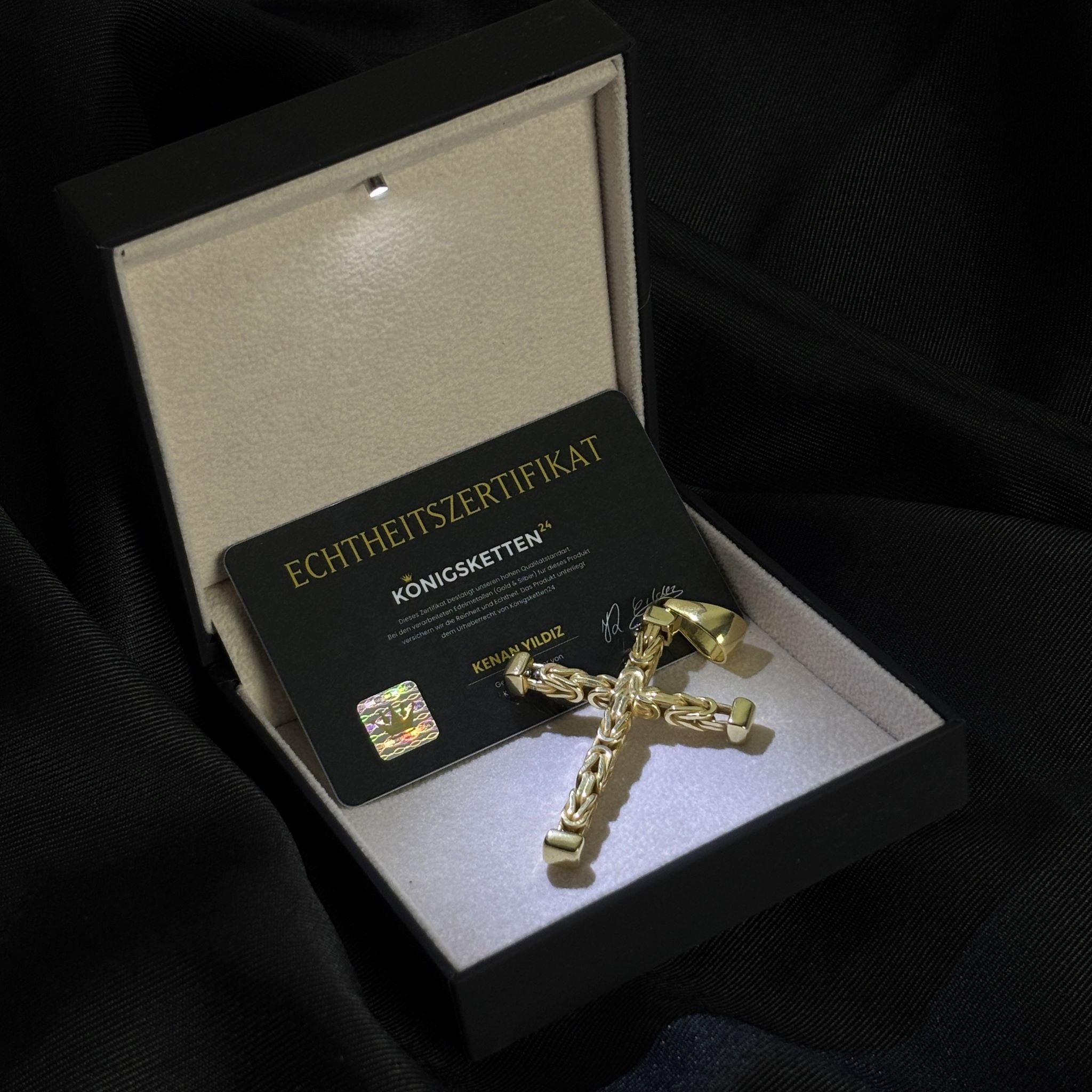 Kreuzanhänger vergoldet - 925er Silber mit Kette (403)