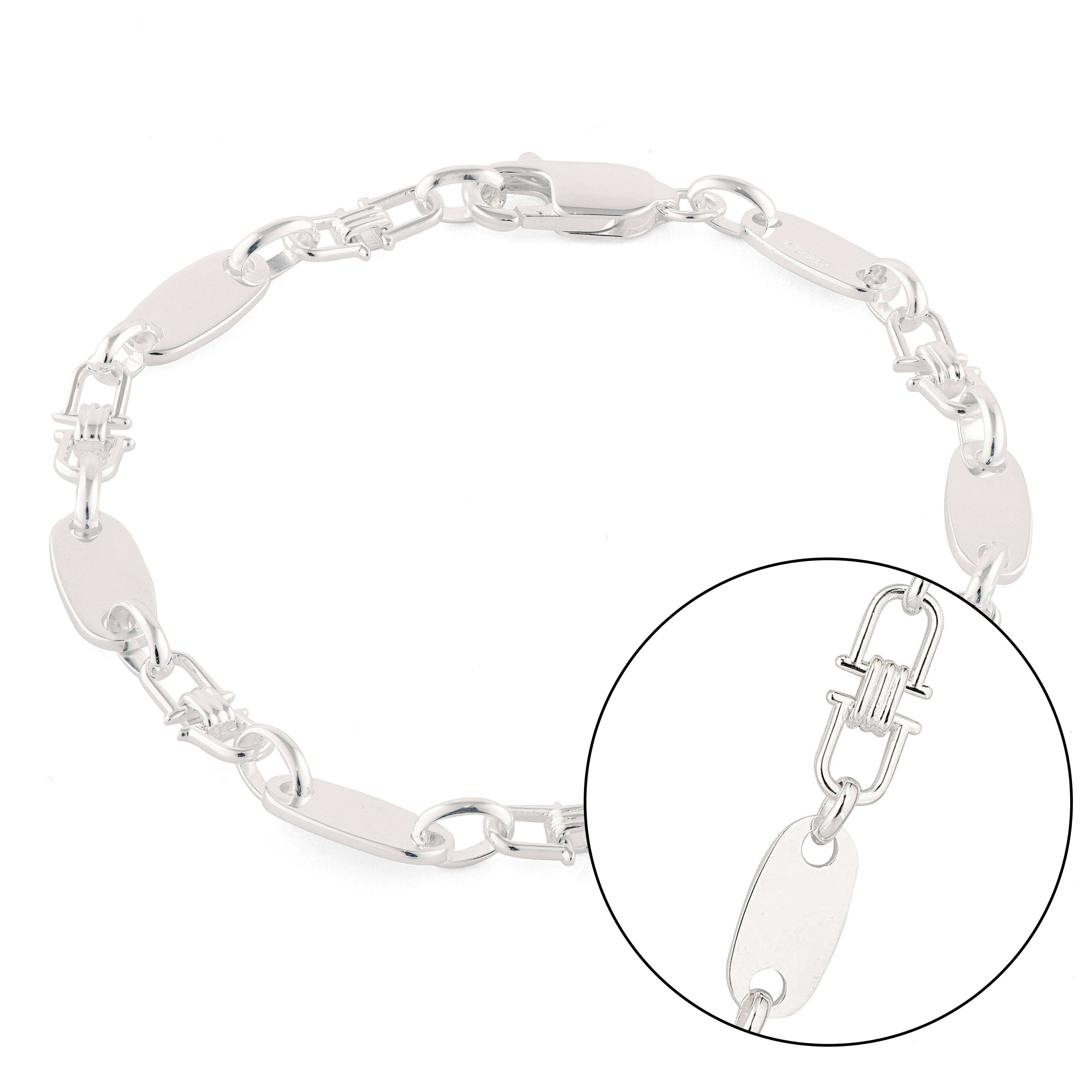 Plattenarmband 6mm breit - 925er Silber