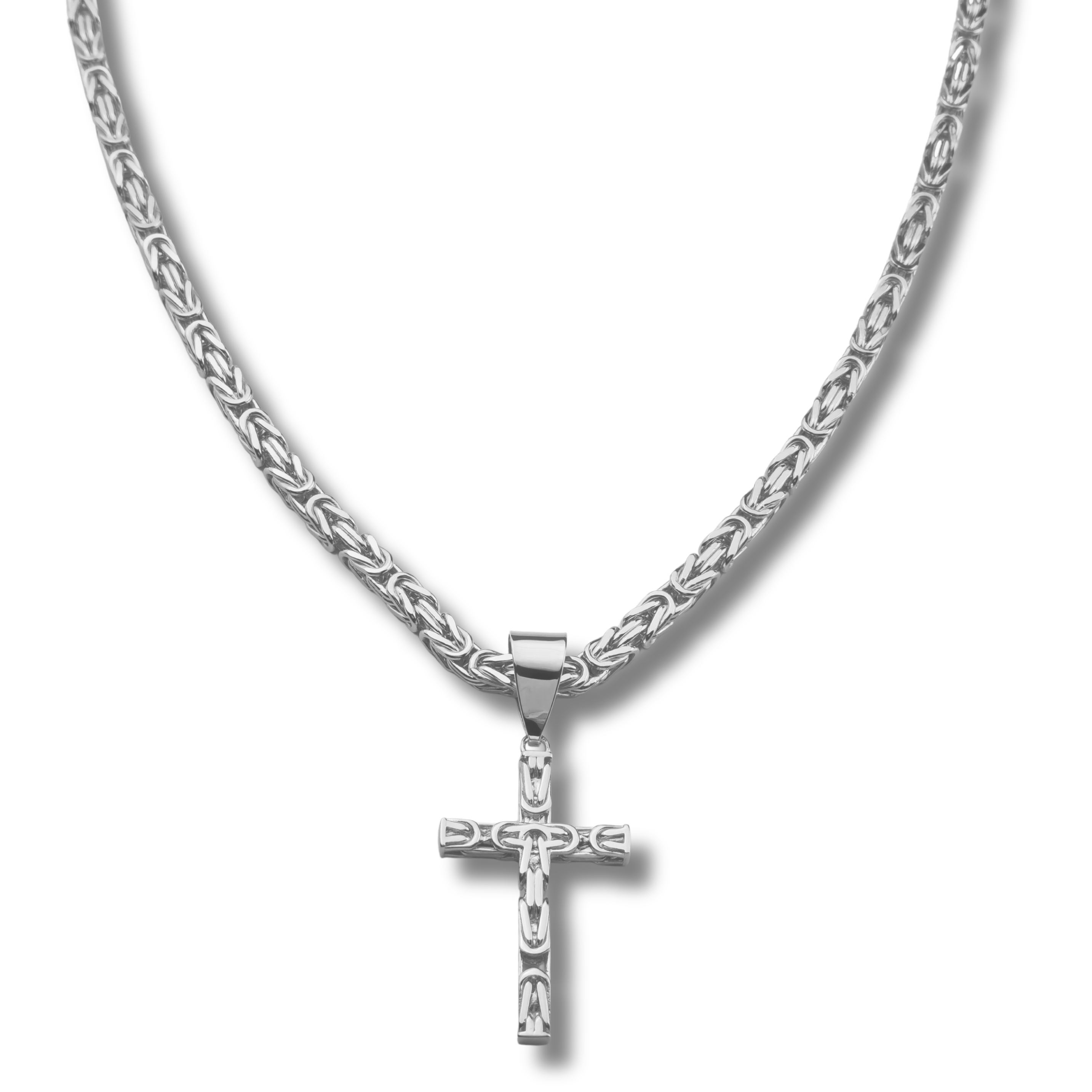 6mm Kreuz Anhänger Königskette - 925er Silber