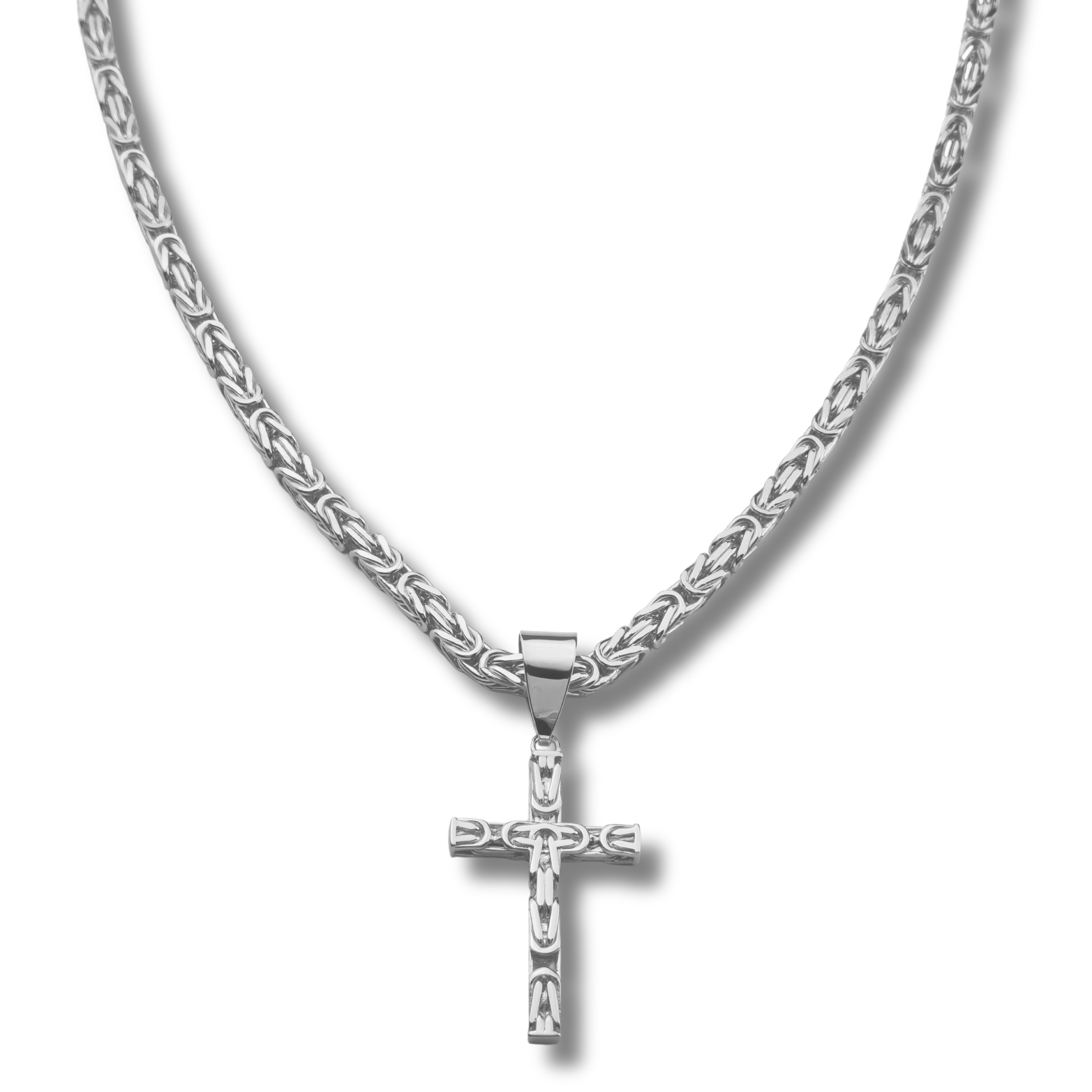 7mm Kreuz Anhänger Königskette - 925er Silber