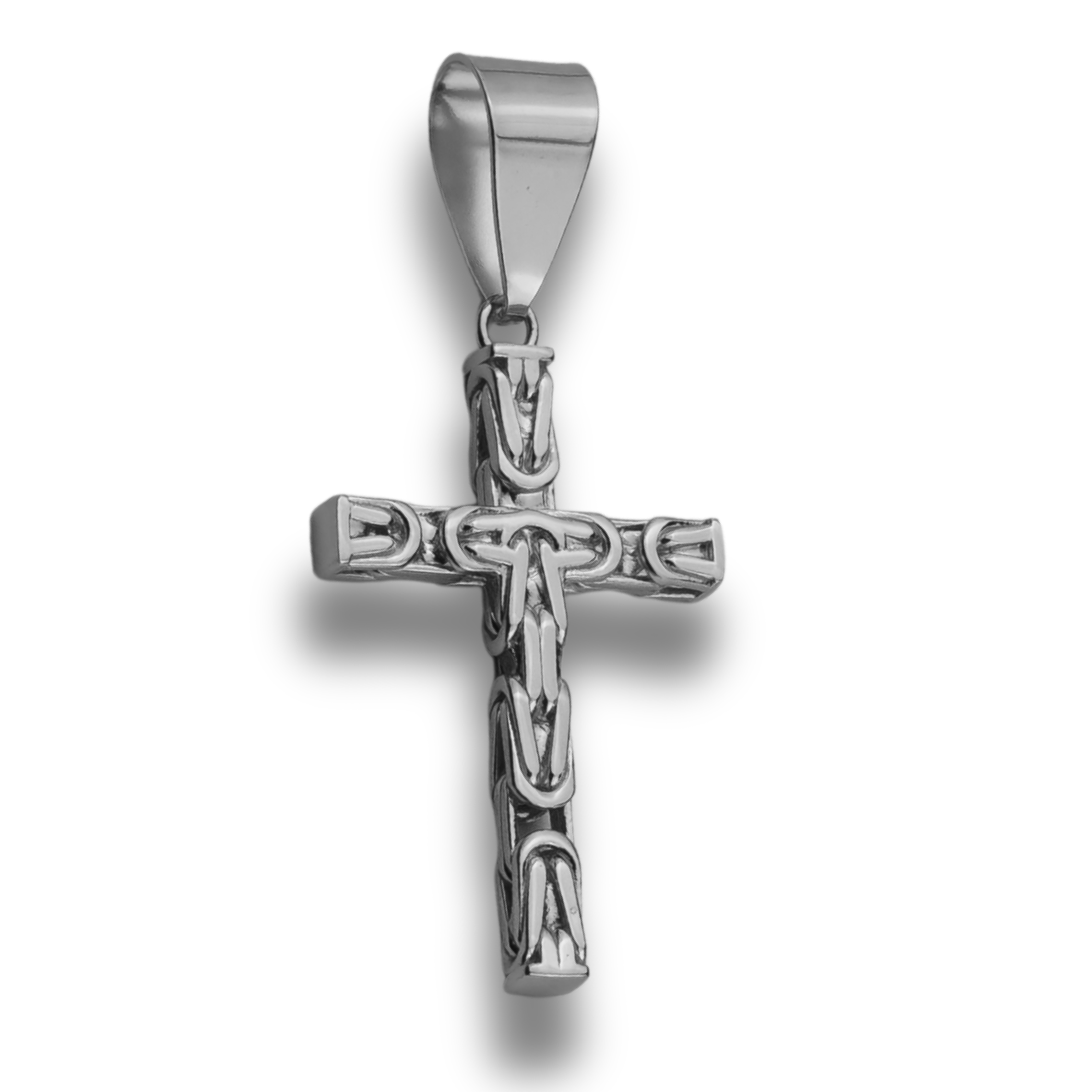 5mm Kreuz Anhänger Königskette - 925er Silber - rhodiniert