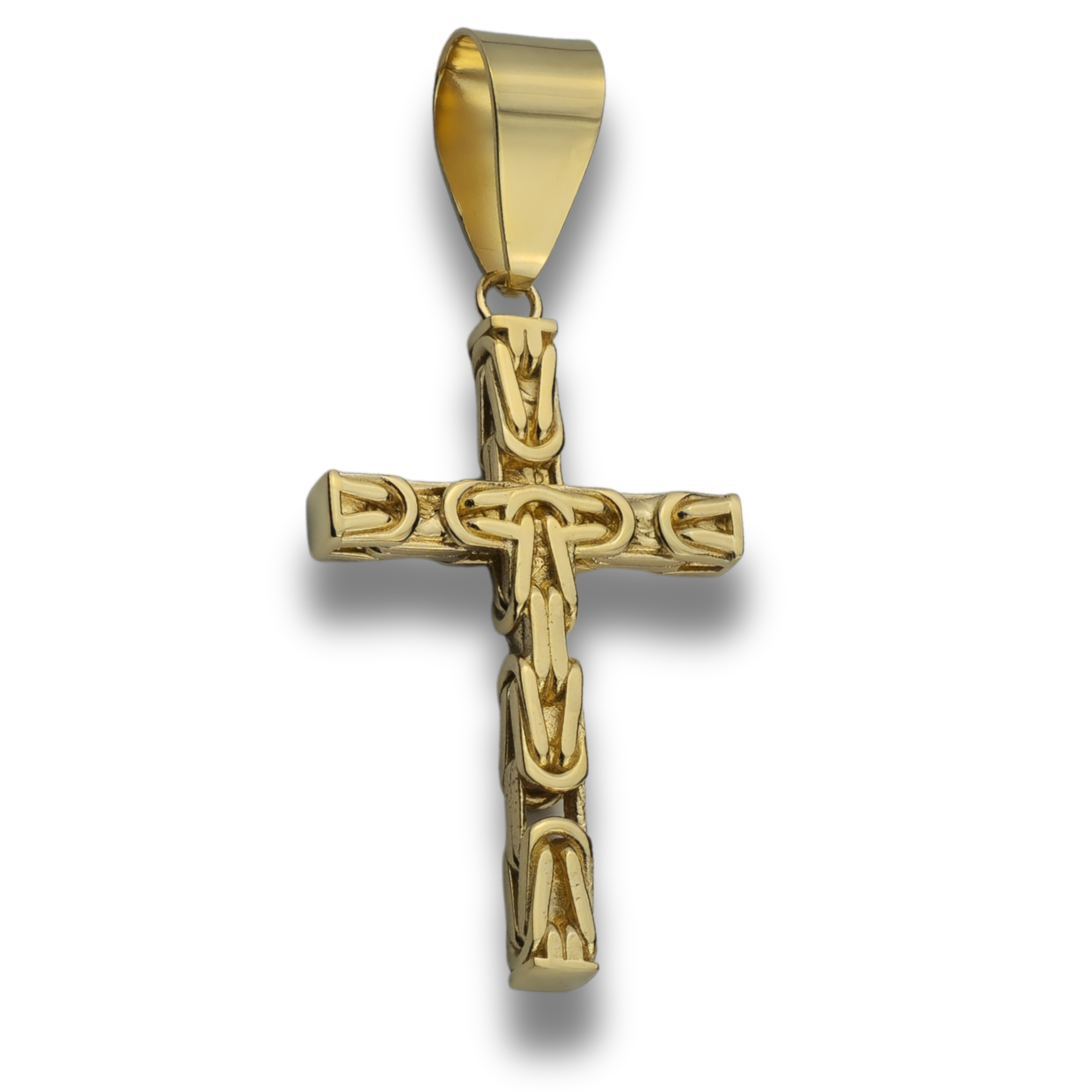 6mm Kreuz Anhänger Königskette - 925er Silber - vergoldet