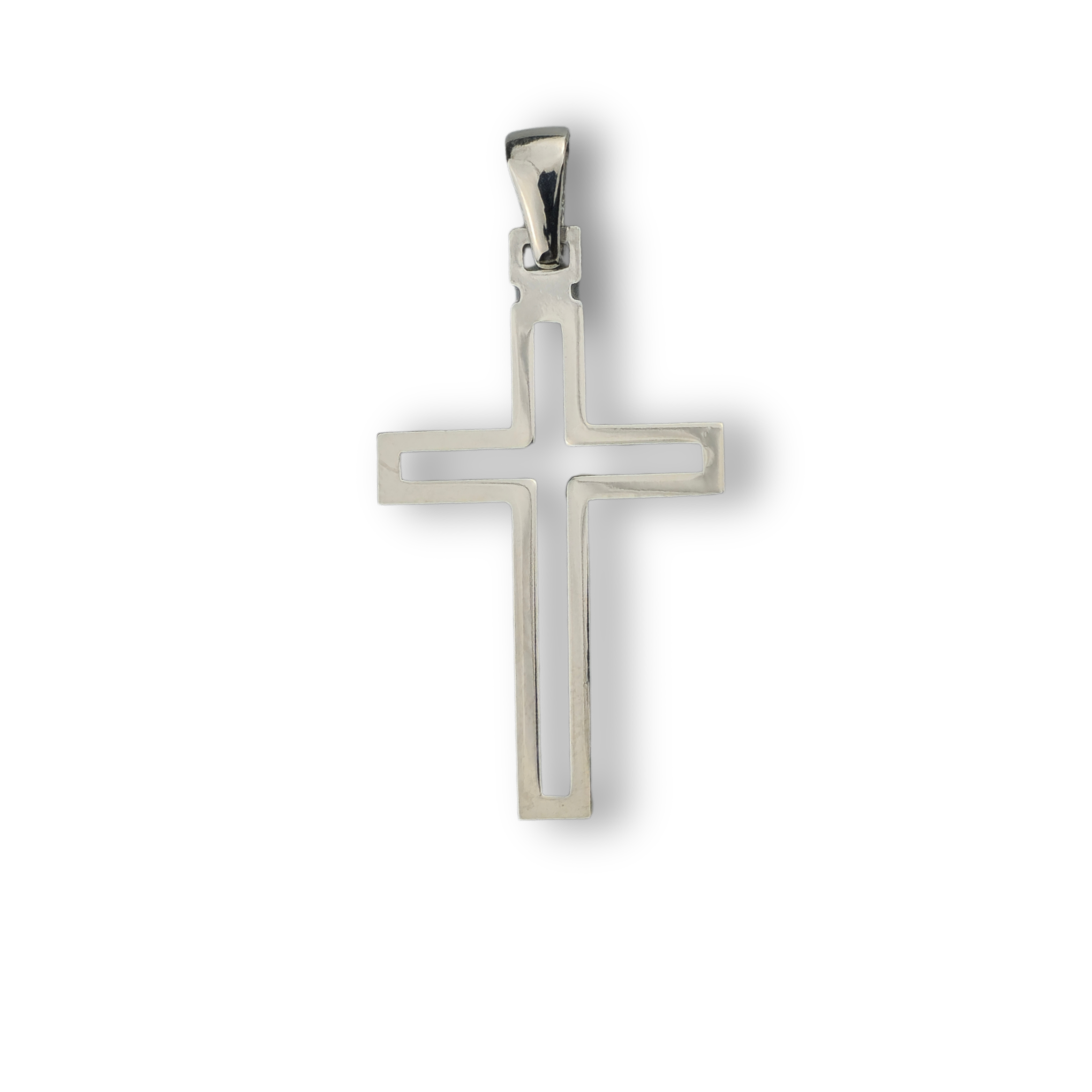 Kreuzanhänger rhodiniert - 925er Silber (403)