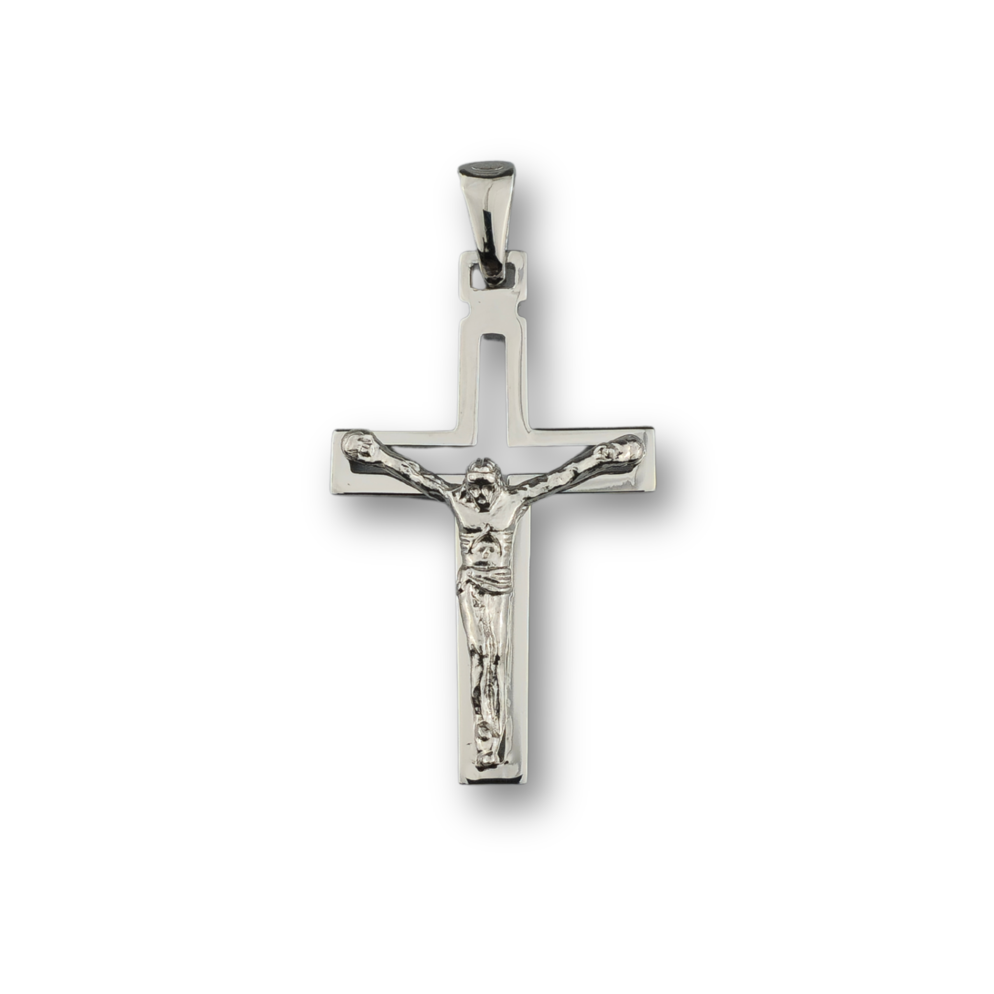 Kreuzanhänger rhodiniert - 925er Silber (405)