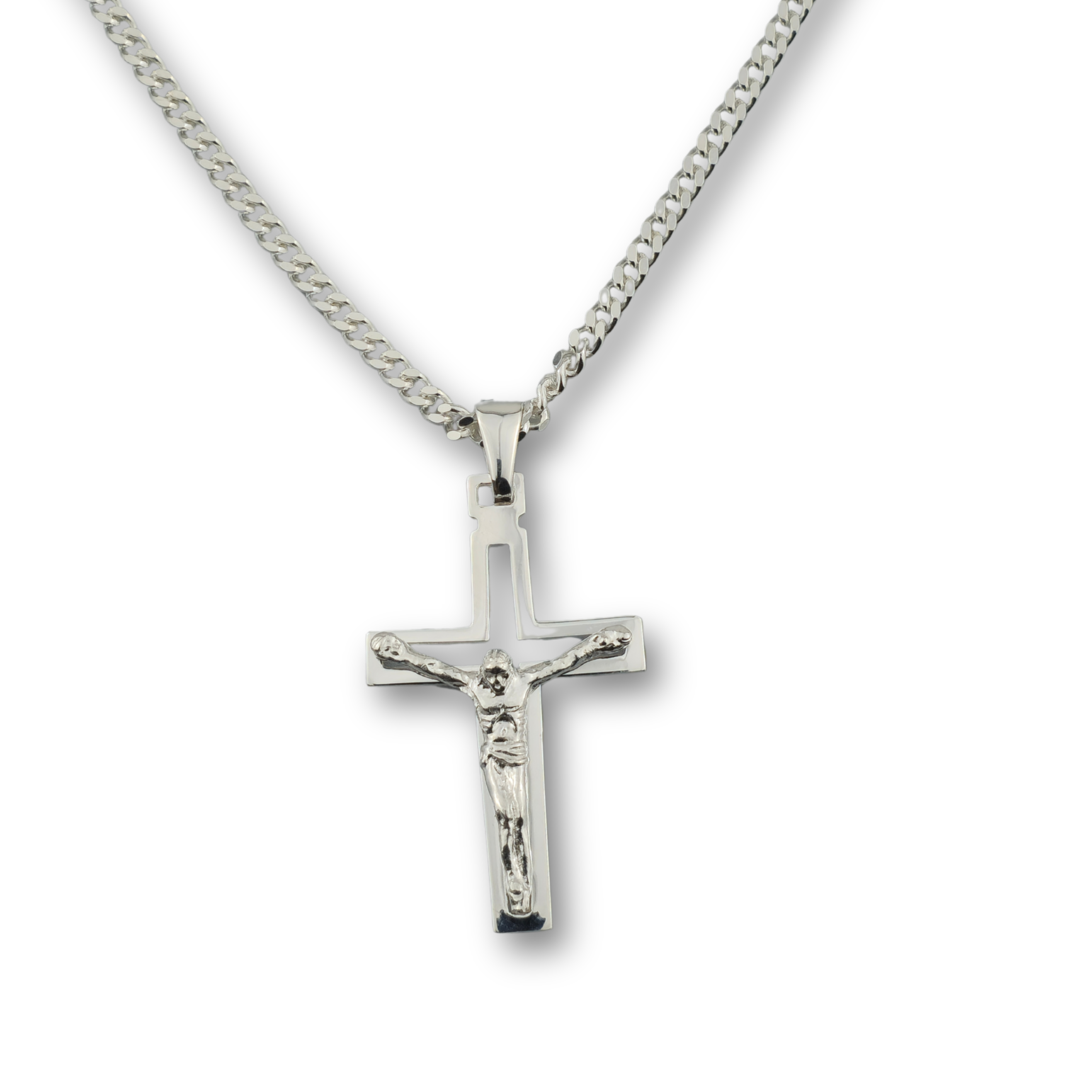 Kreuzanhänger silber - 925er Silber mit Kette (405)