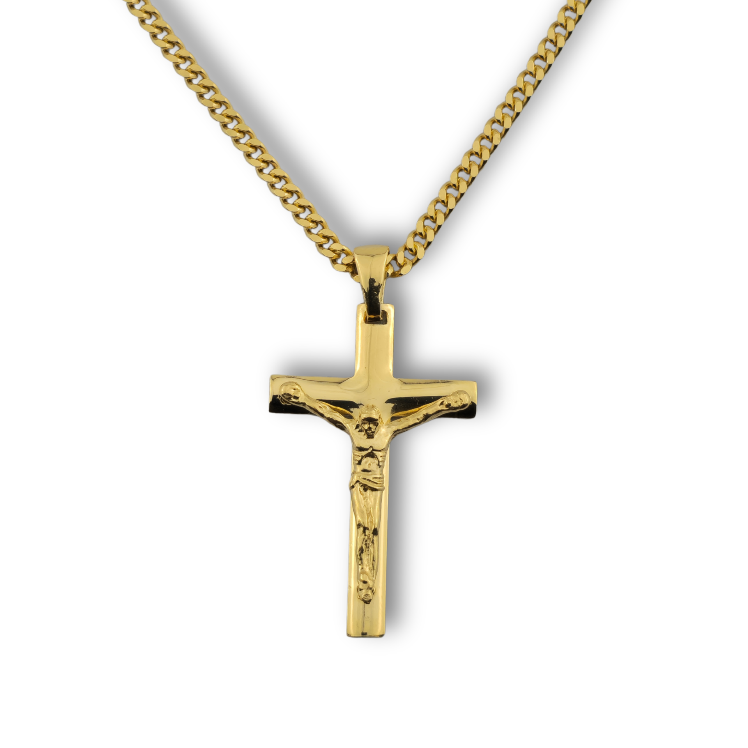 Kreuzanhänger vergoldet - 925er Silber mit Kette (404)