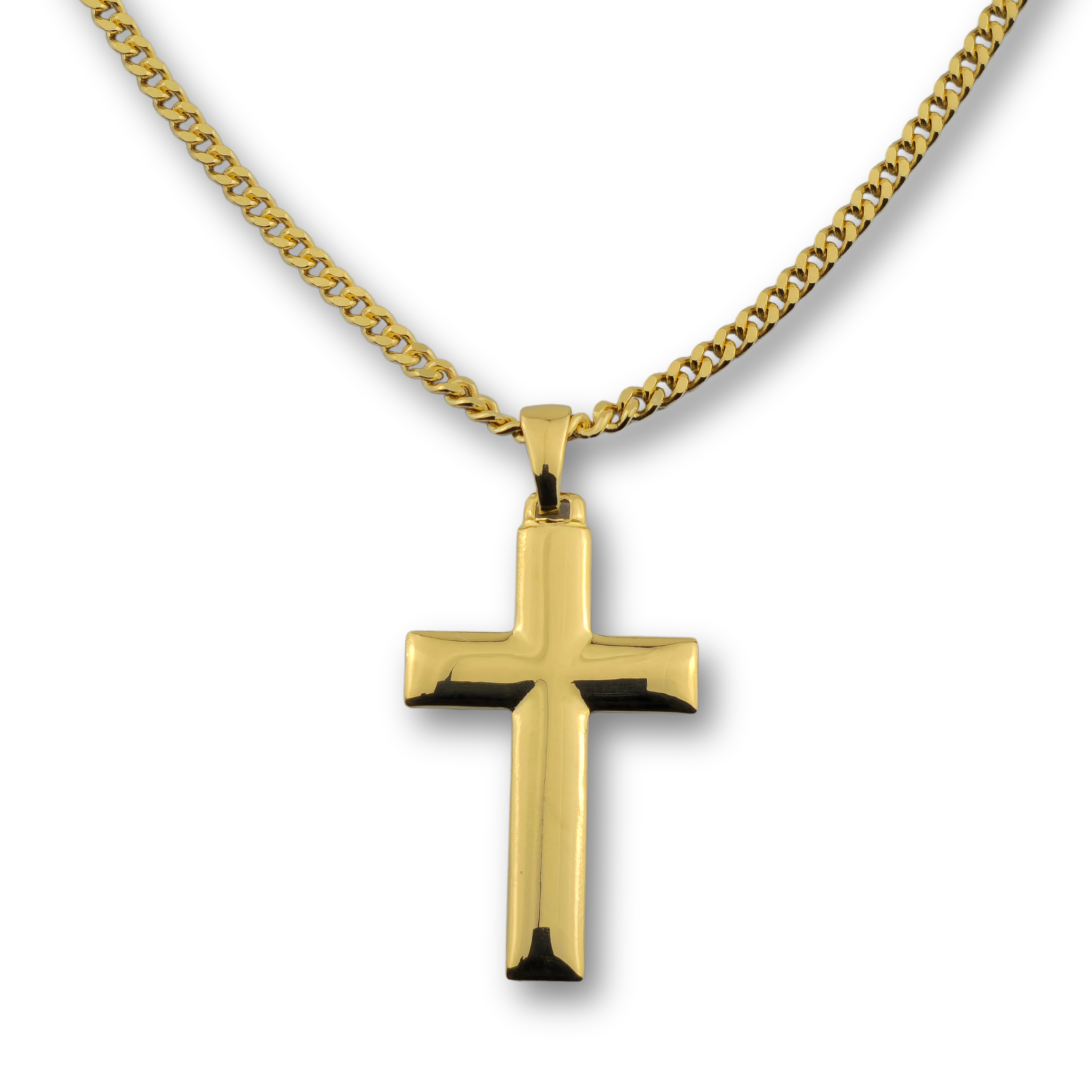 Kreuzanhänger vergoldet - 925er Silber mit Kette (406)