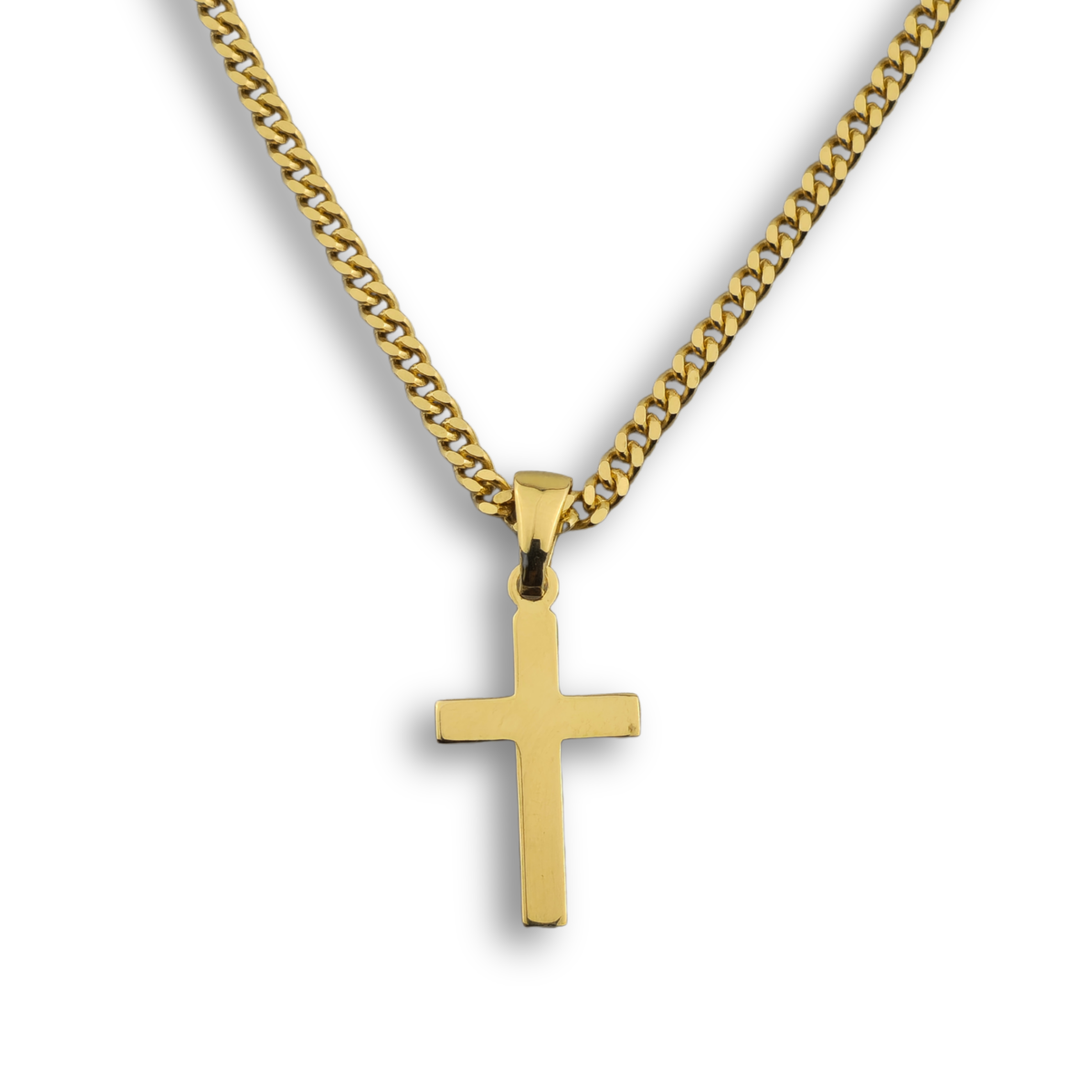 Kreuzanhänger vergoldet - 925er Silber mit Kette (401)