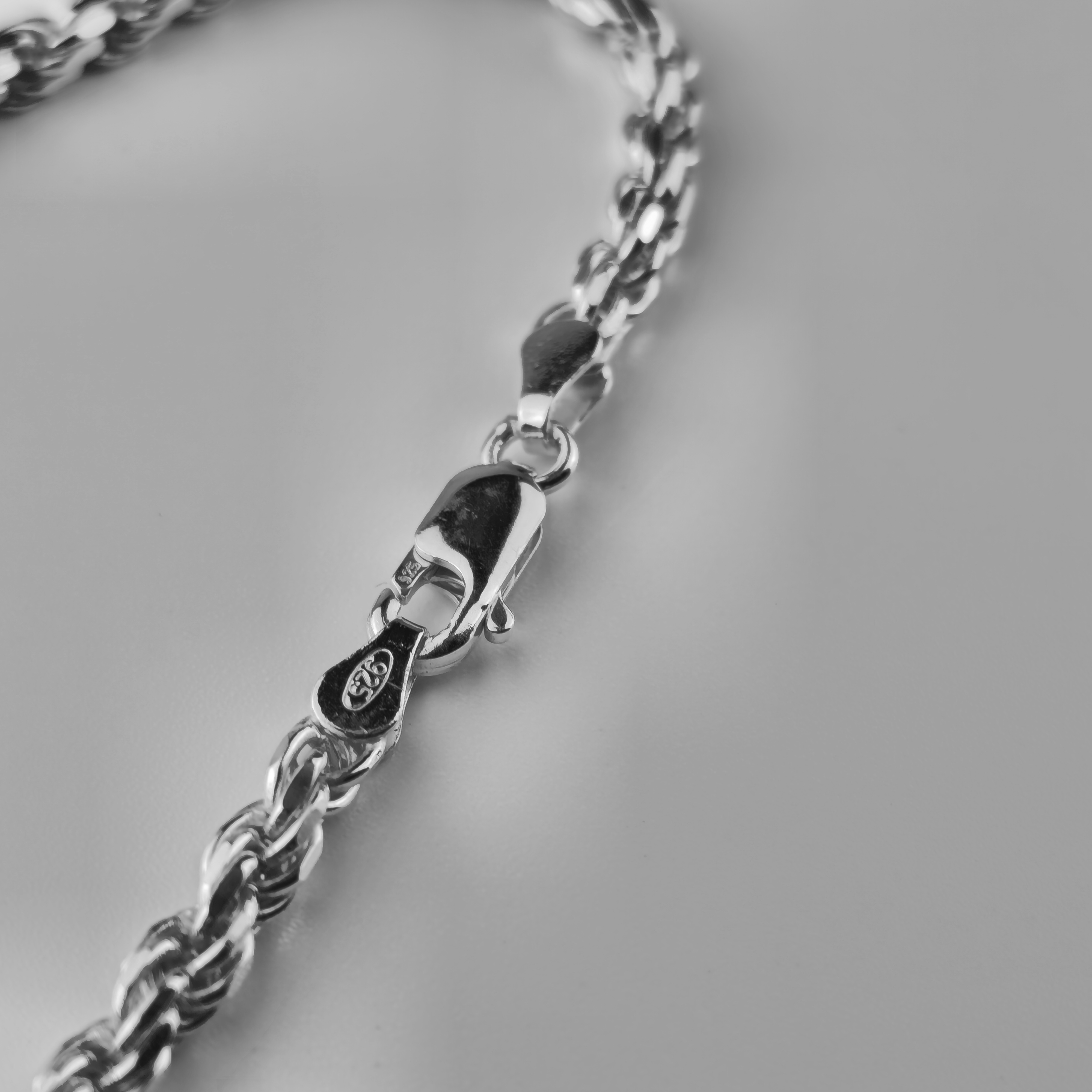 Kordelarmband Rope Bracelet 2,8mm breit - 925er Silber