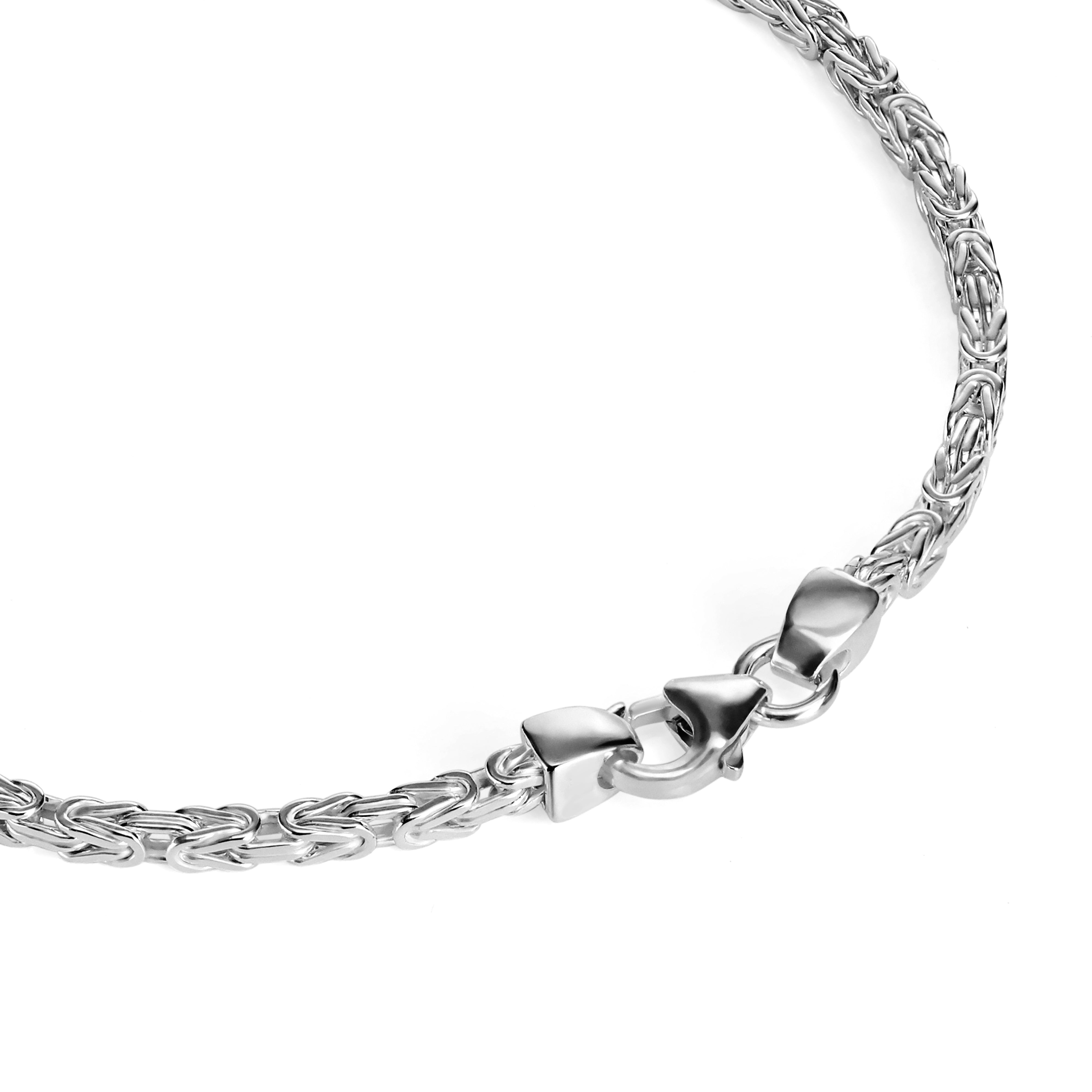 Königsarmband 2mm breit - 925er Silber - rhodiniert