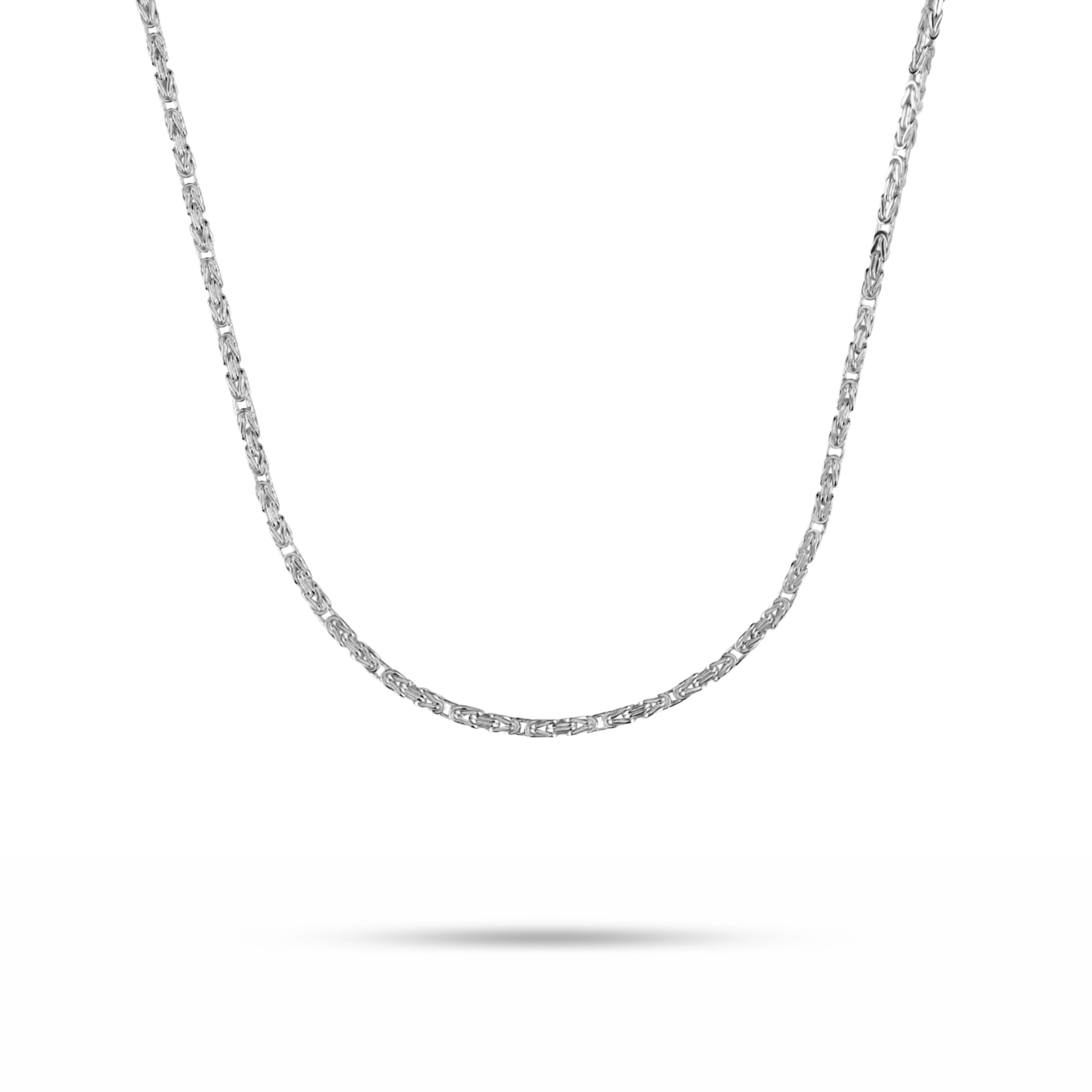 Königskette 2mm breit - 925er Silber - rhodiniert