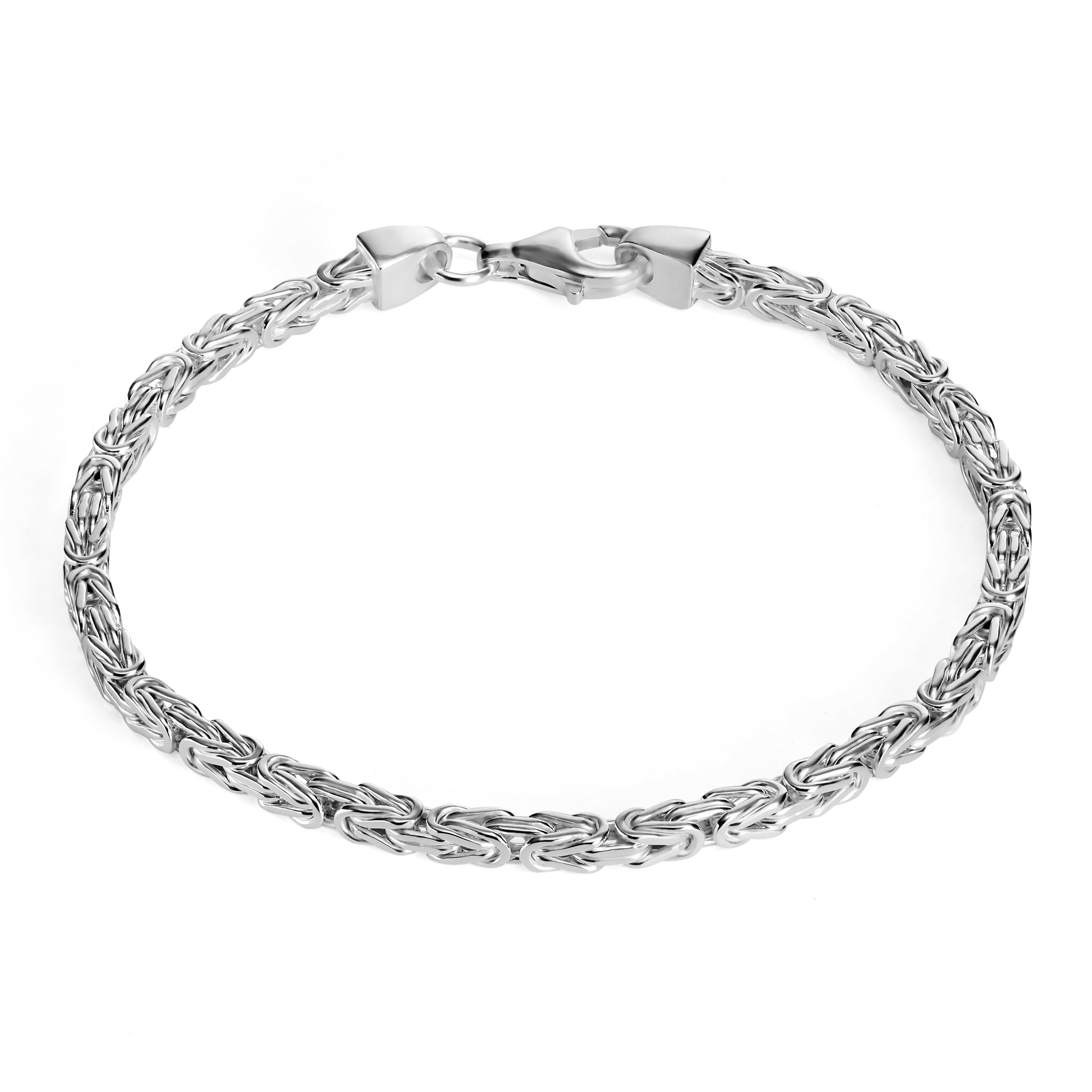 Königsarmband 3,2mm breit - 925er Silber - rhodiniert