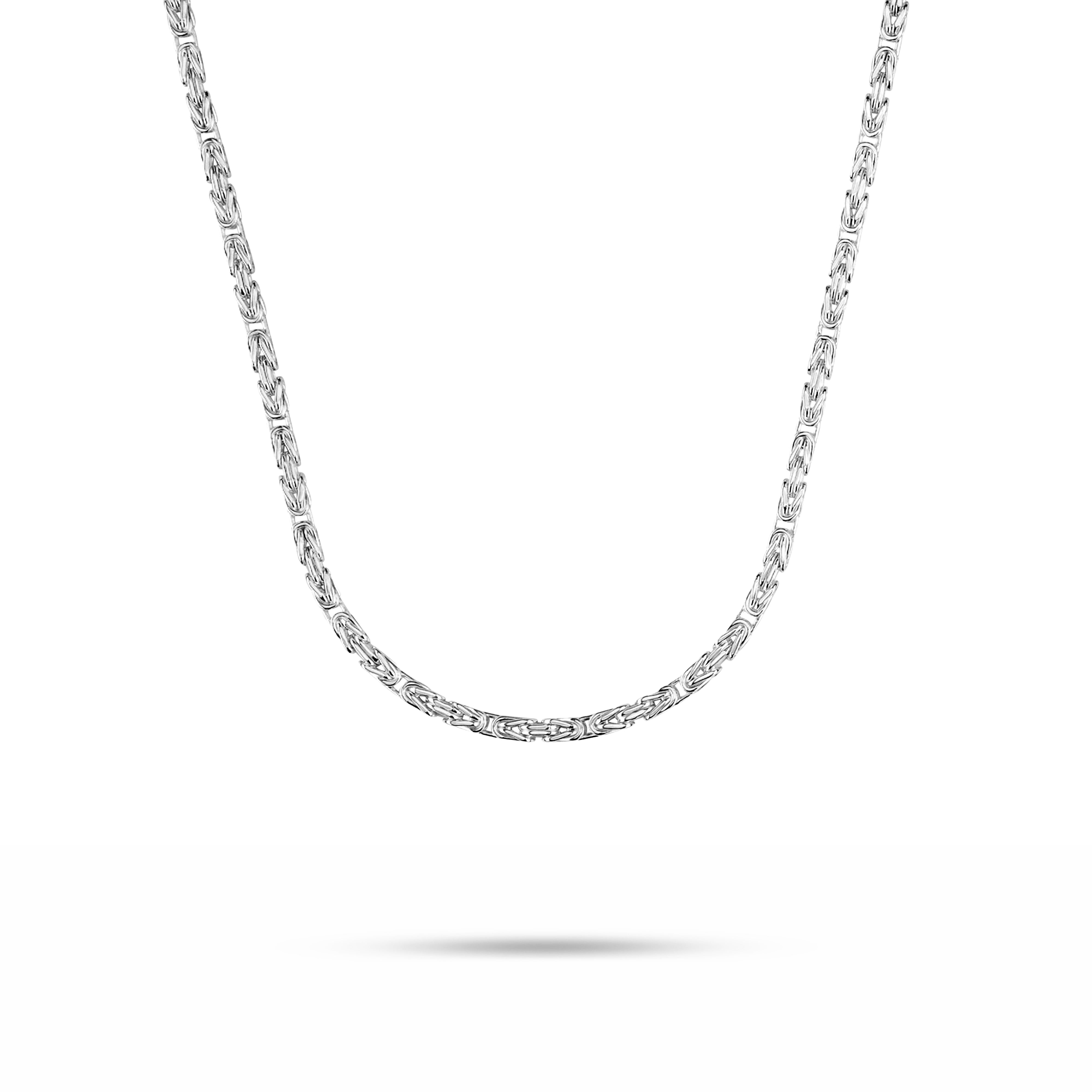 Königskette 3,2mm breit - 925er Silber - rhodiniert