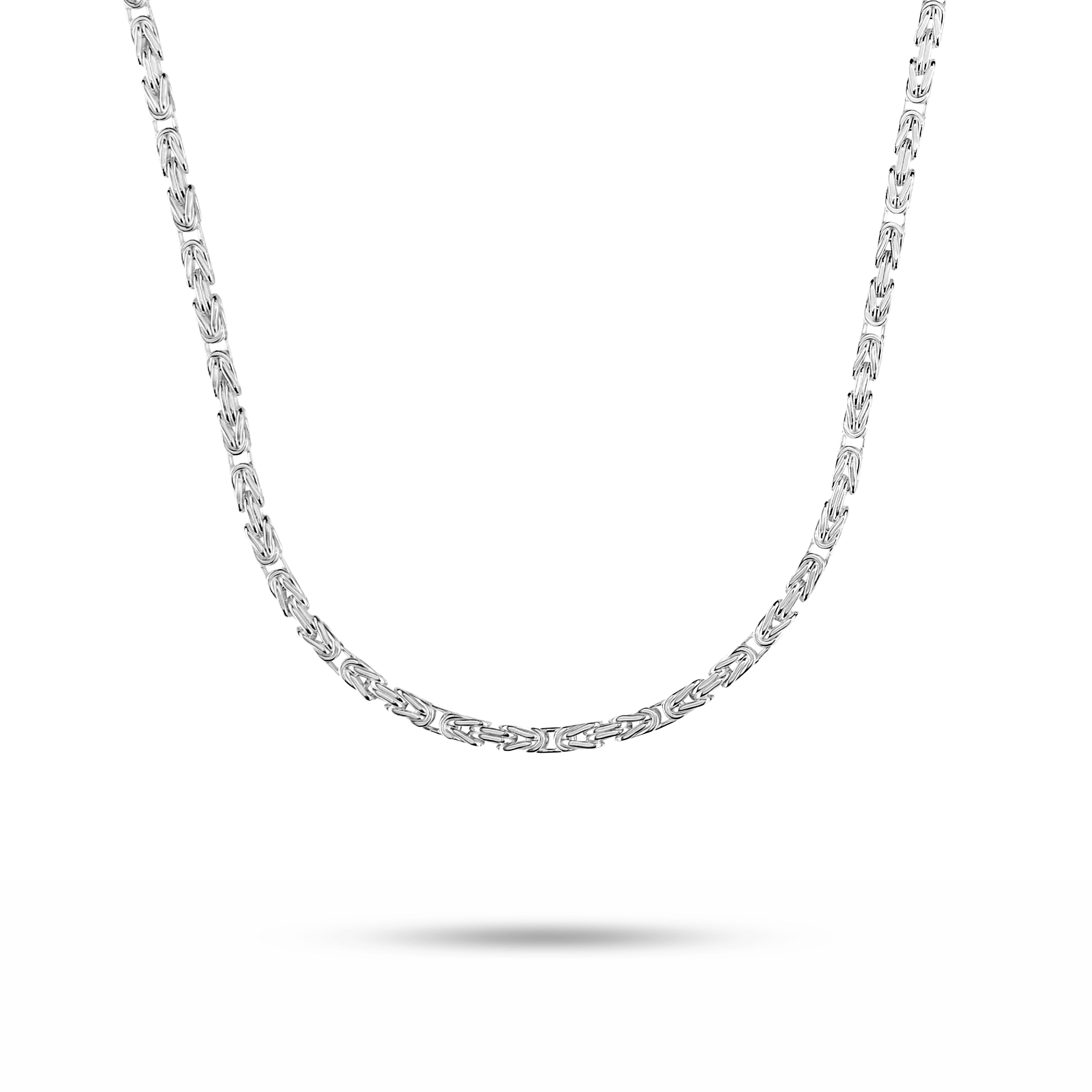 Königskette 4mm breit - 925er Silber - rhodiniert