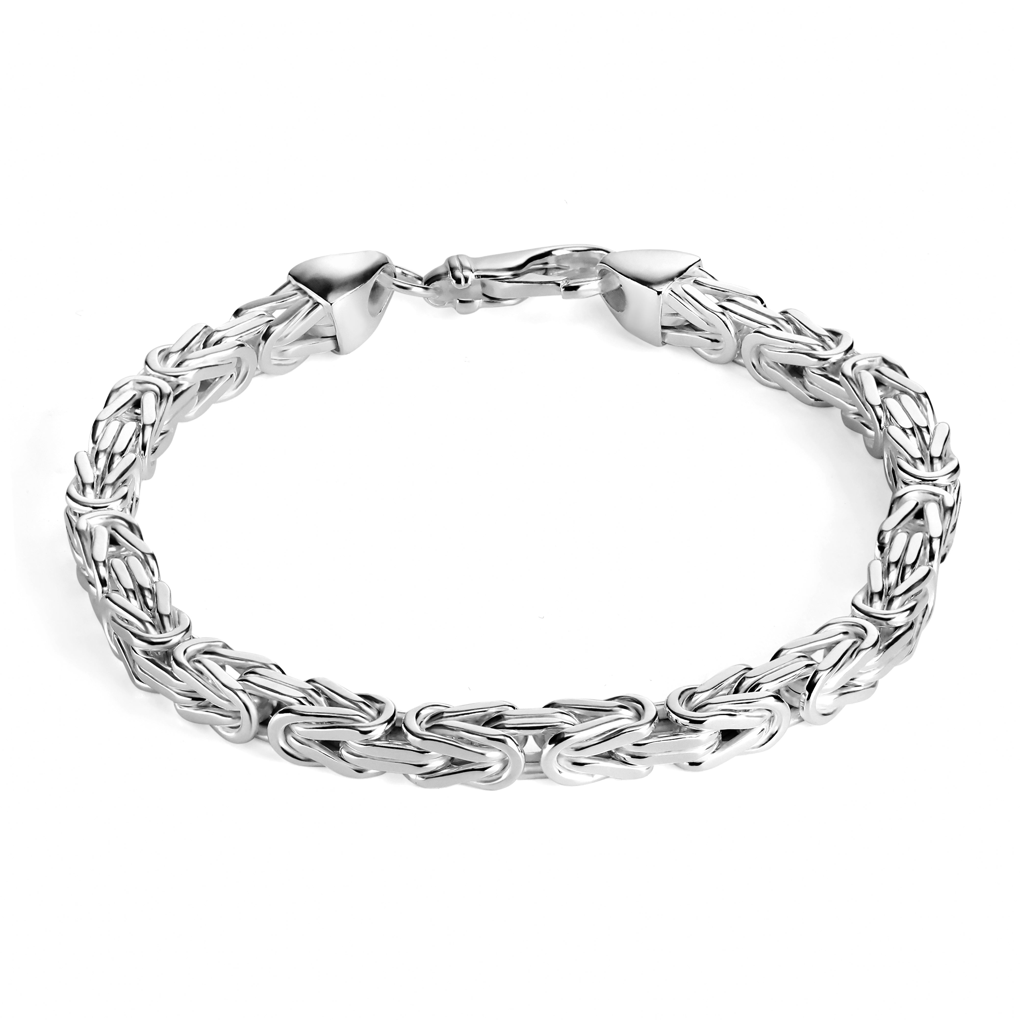 Königsarmband 6mm breit - 925er Silber - rhodiniert