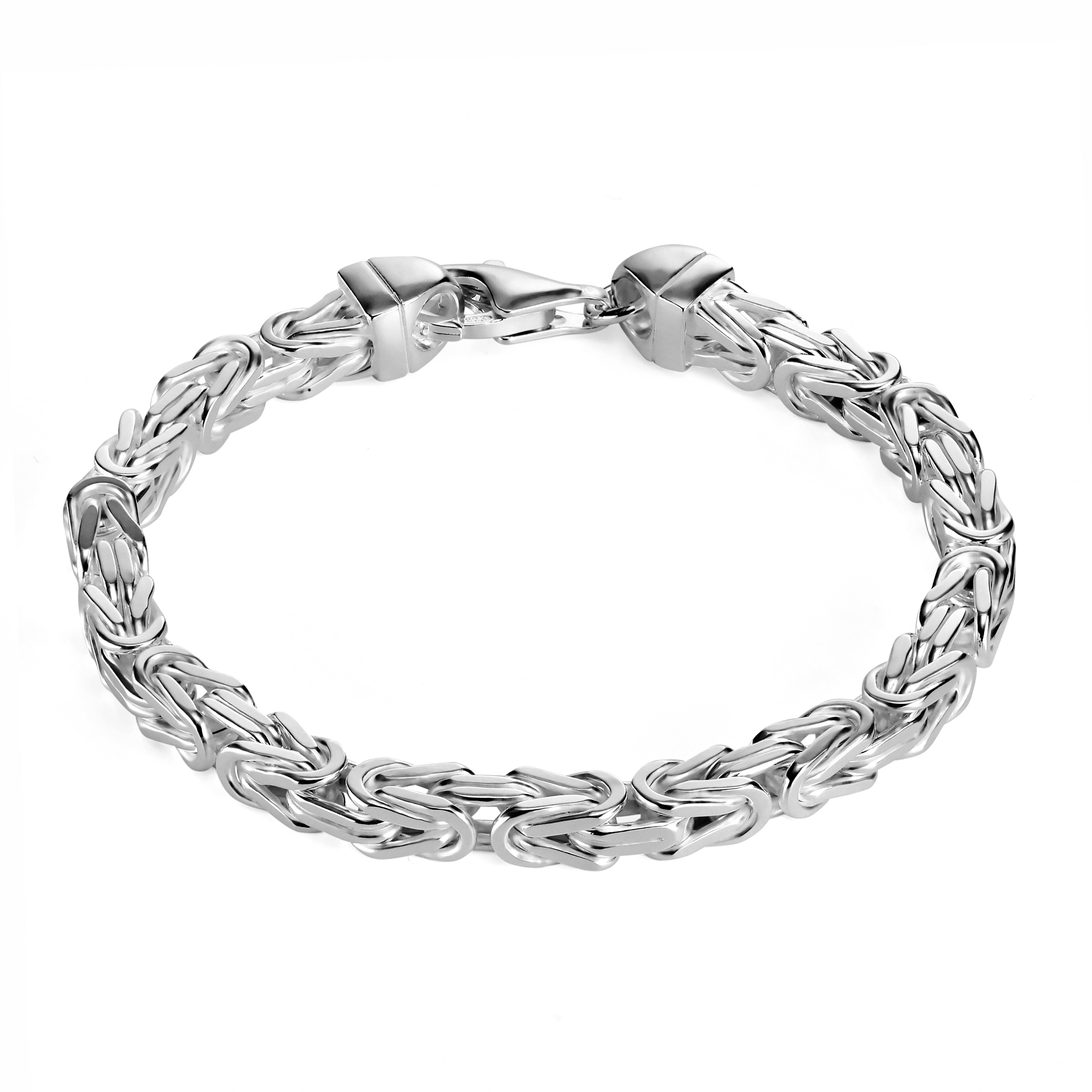 Königsarmband 5mm breit - 925er Silber - rhodiniert