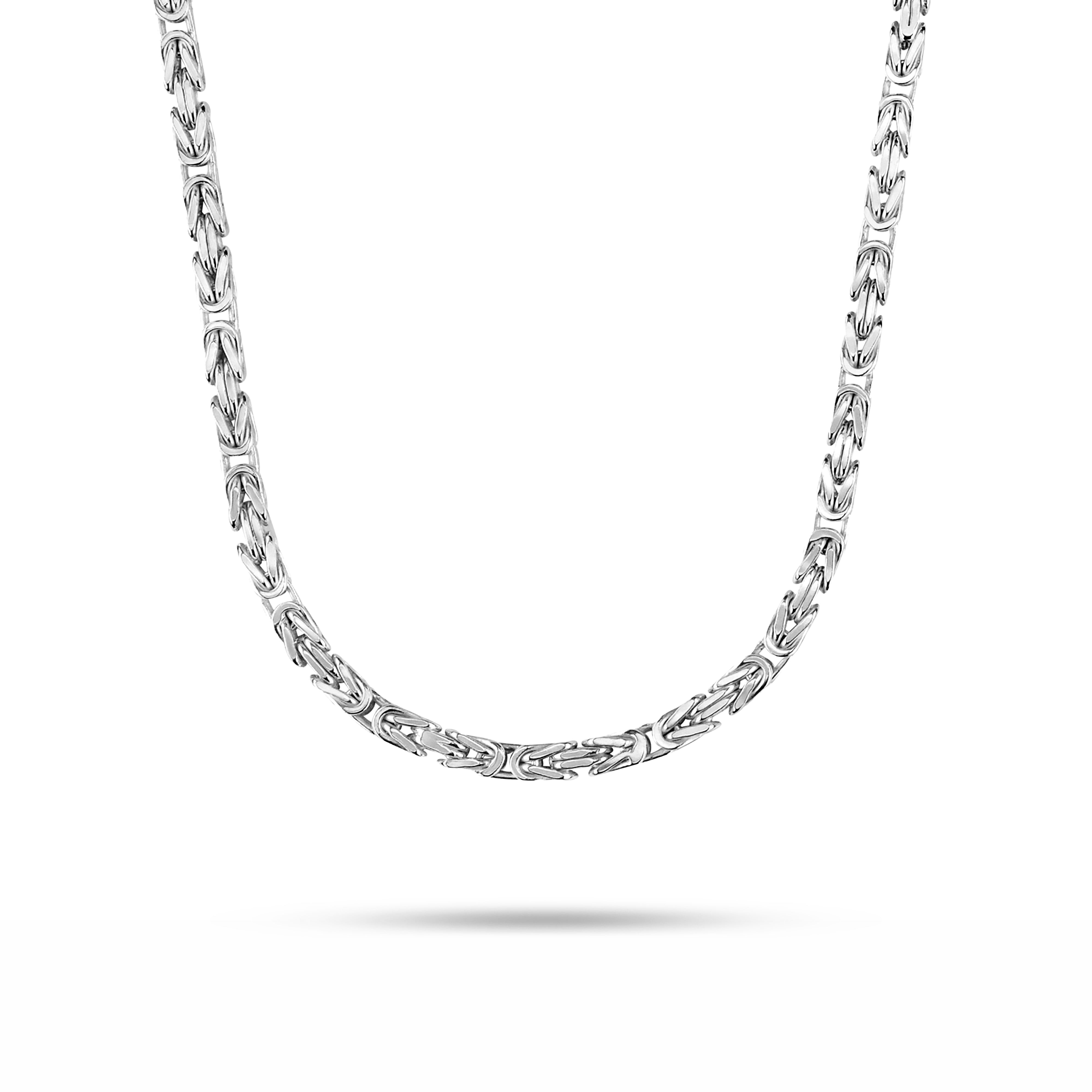 Königskette 5mm breit - 925er Silber - rhodiniert