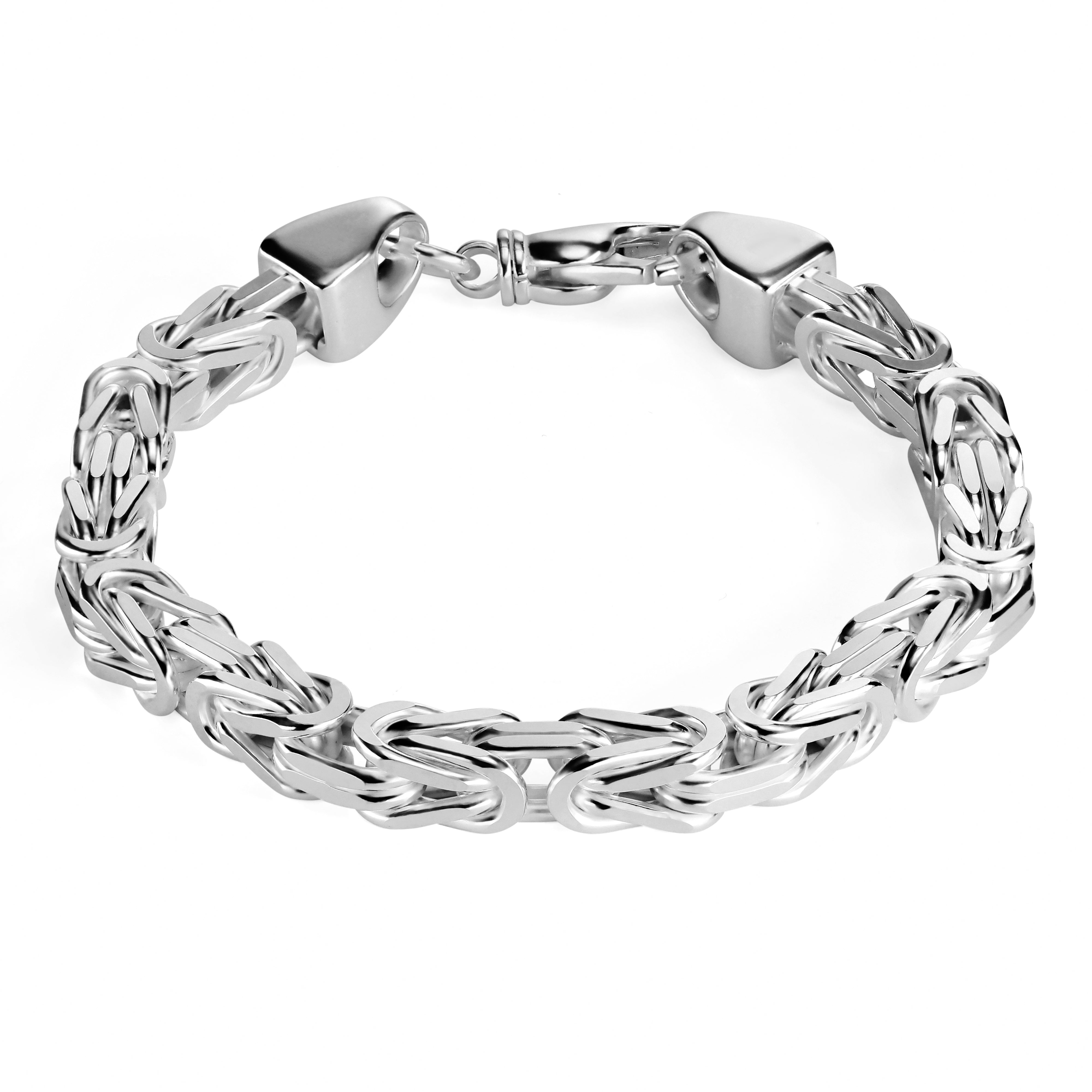Königsarmband 8mm breit - 925er Silber - rhodiniert
