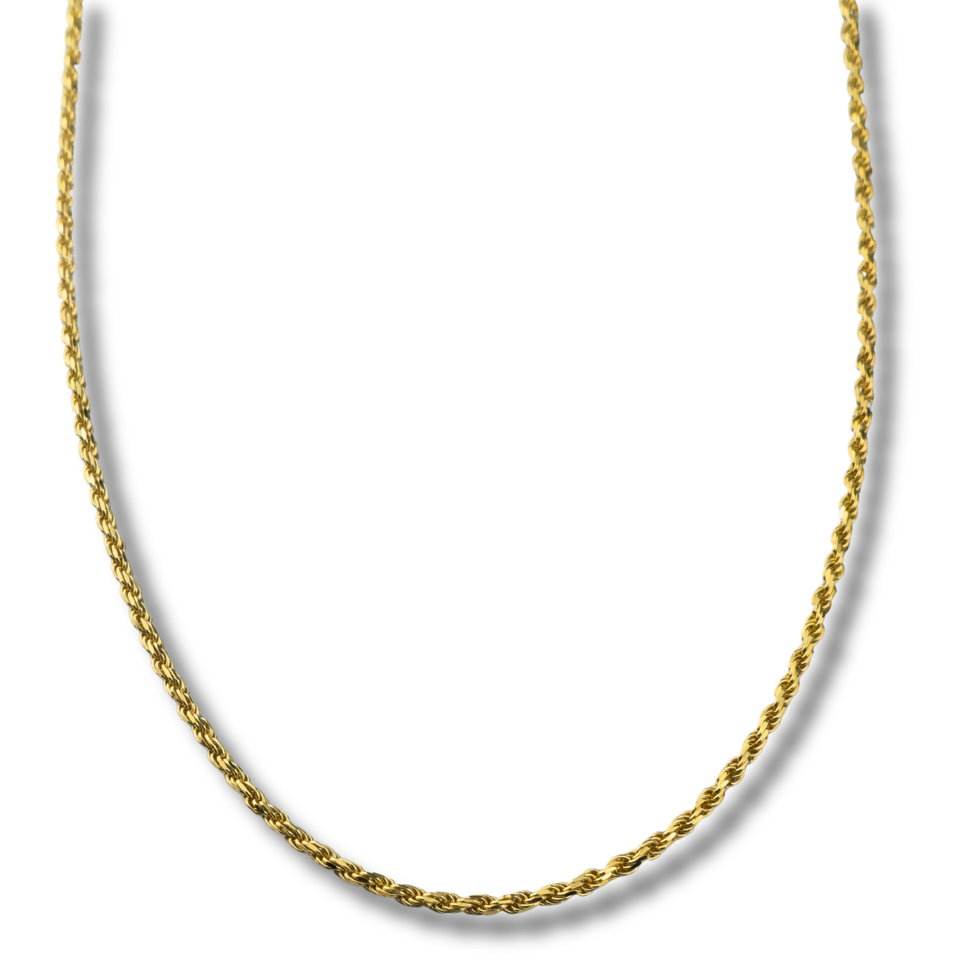 Kordelkette Rope Chain 3,8mm breit - 925er Silber - vergoldet
