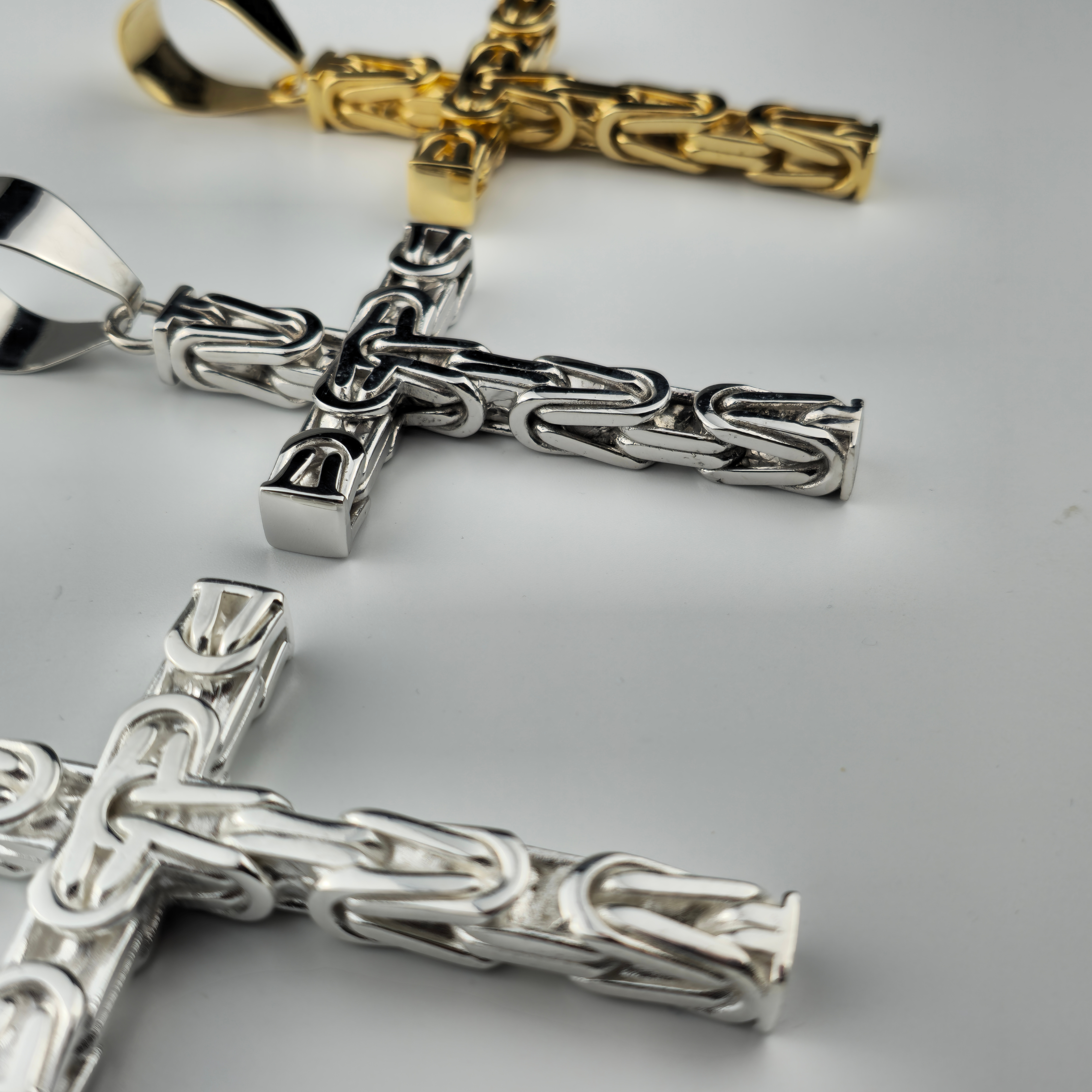 3mm Kreuz Anhänger Königskette - 925er Silber