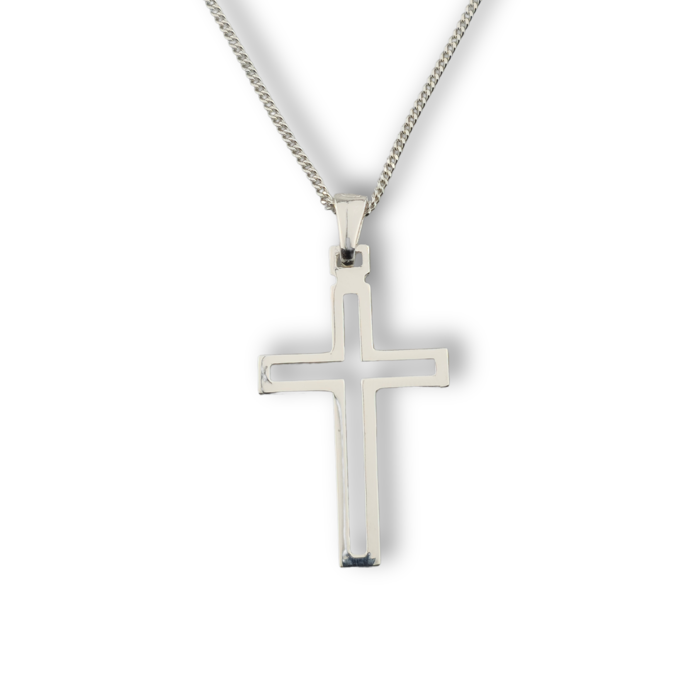 Kreuzanhänger silber - 925er Silber mit Kette (403)