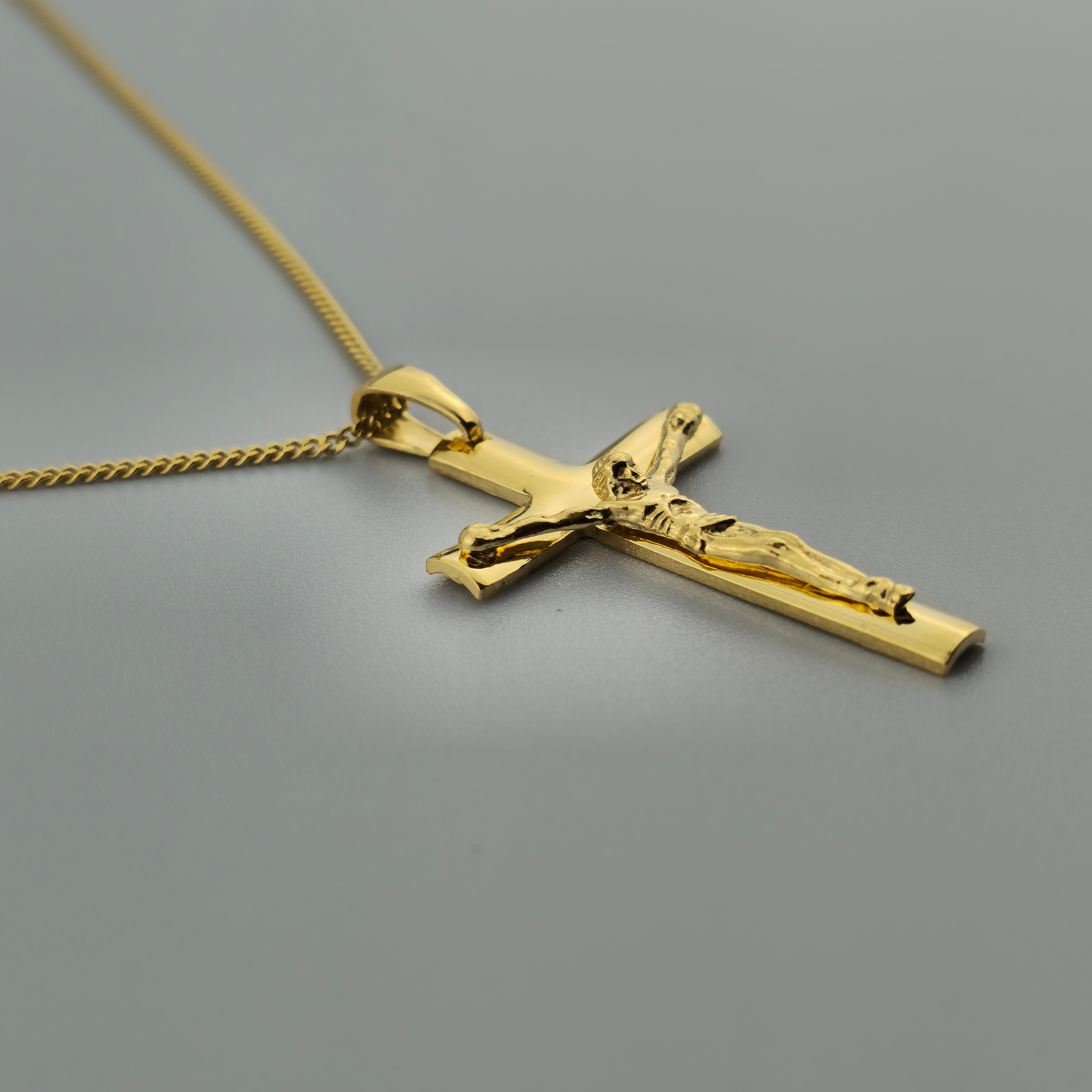 Kreuzanhänger vergoldet - 925er Silber mit Kette (404)