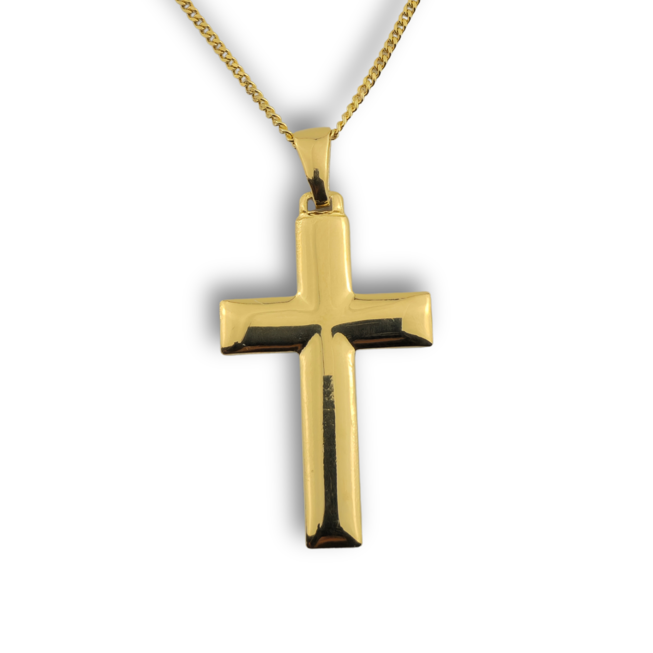 Kreuzanhänger vergoldet - 925er Silber mit Kette (406)