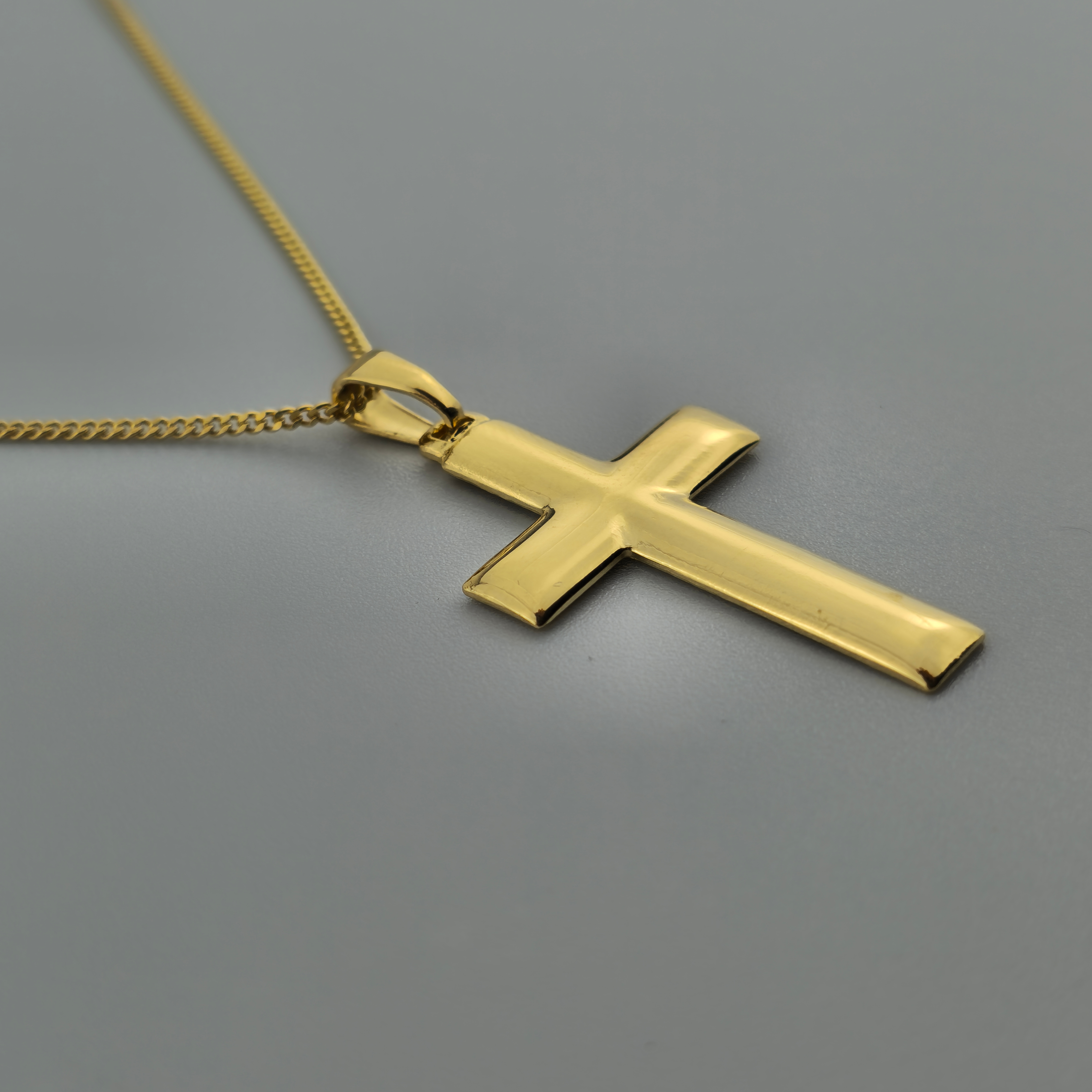 Kreuzanhänger vergoldet - 925er Silber mit Kette (406)