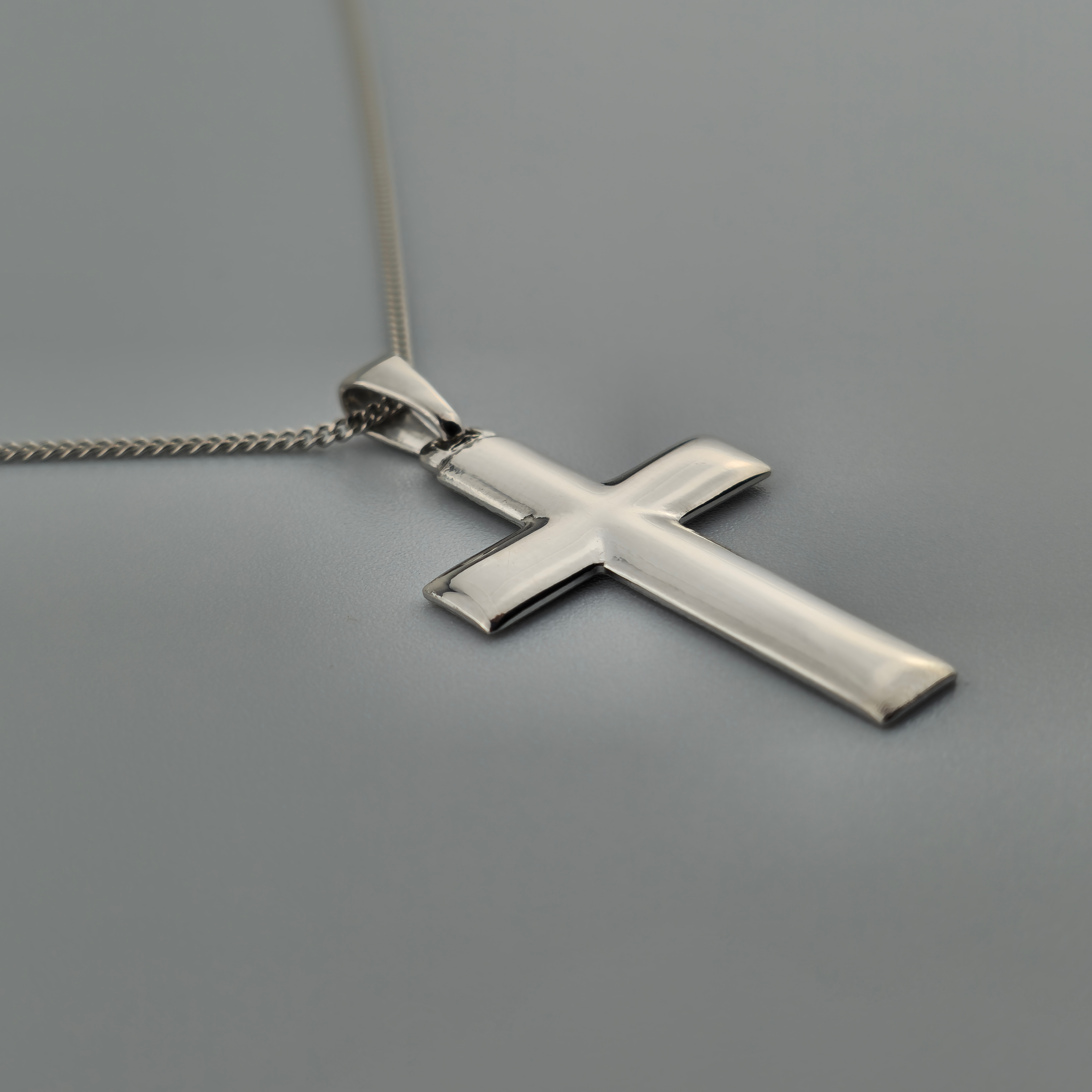 Kreuzanhänger rhodiniert - 925er Silber mit Kette (406)