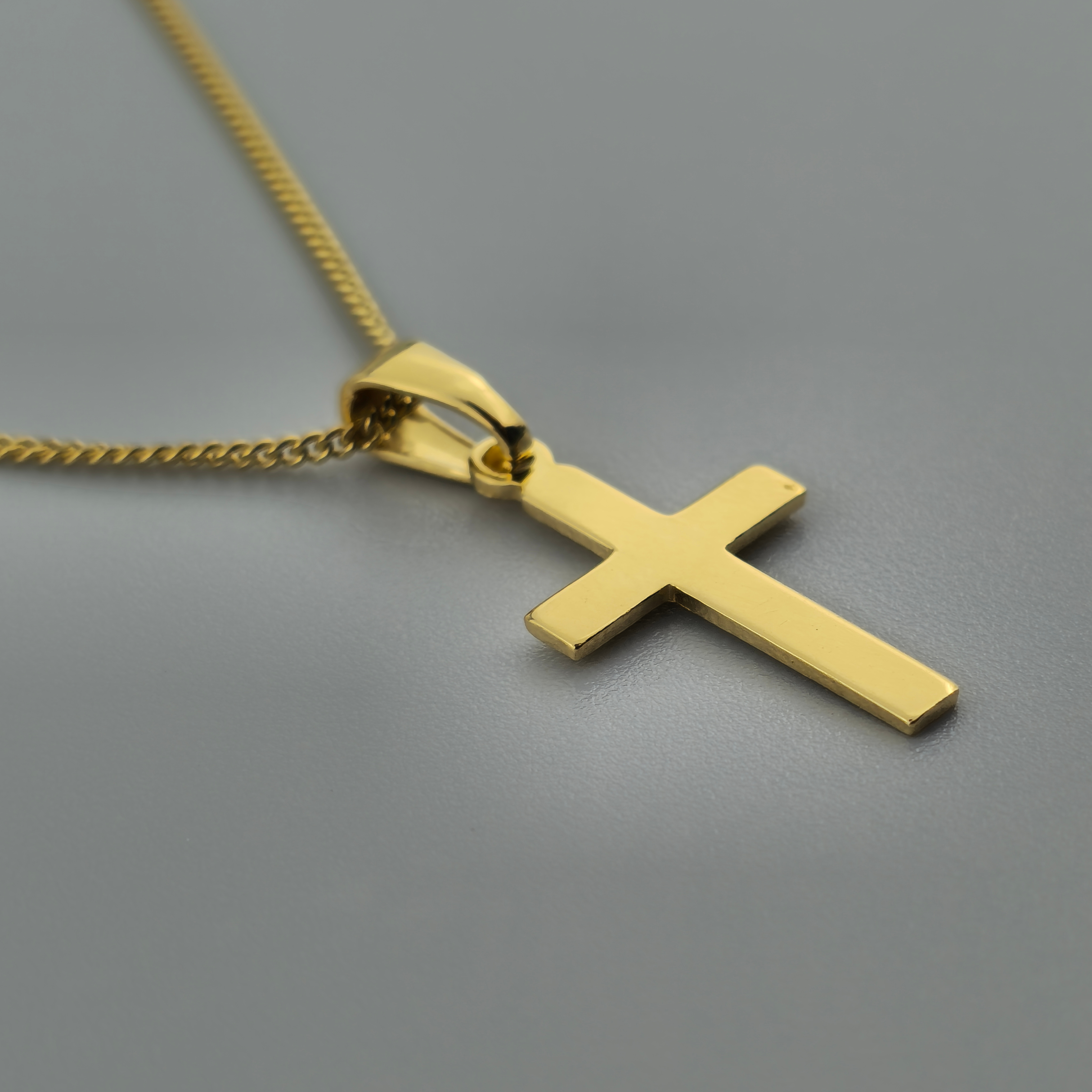 Kreuzanhänger vergoldet - 925er Silber mit Kette (401)