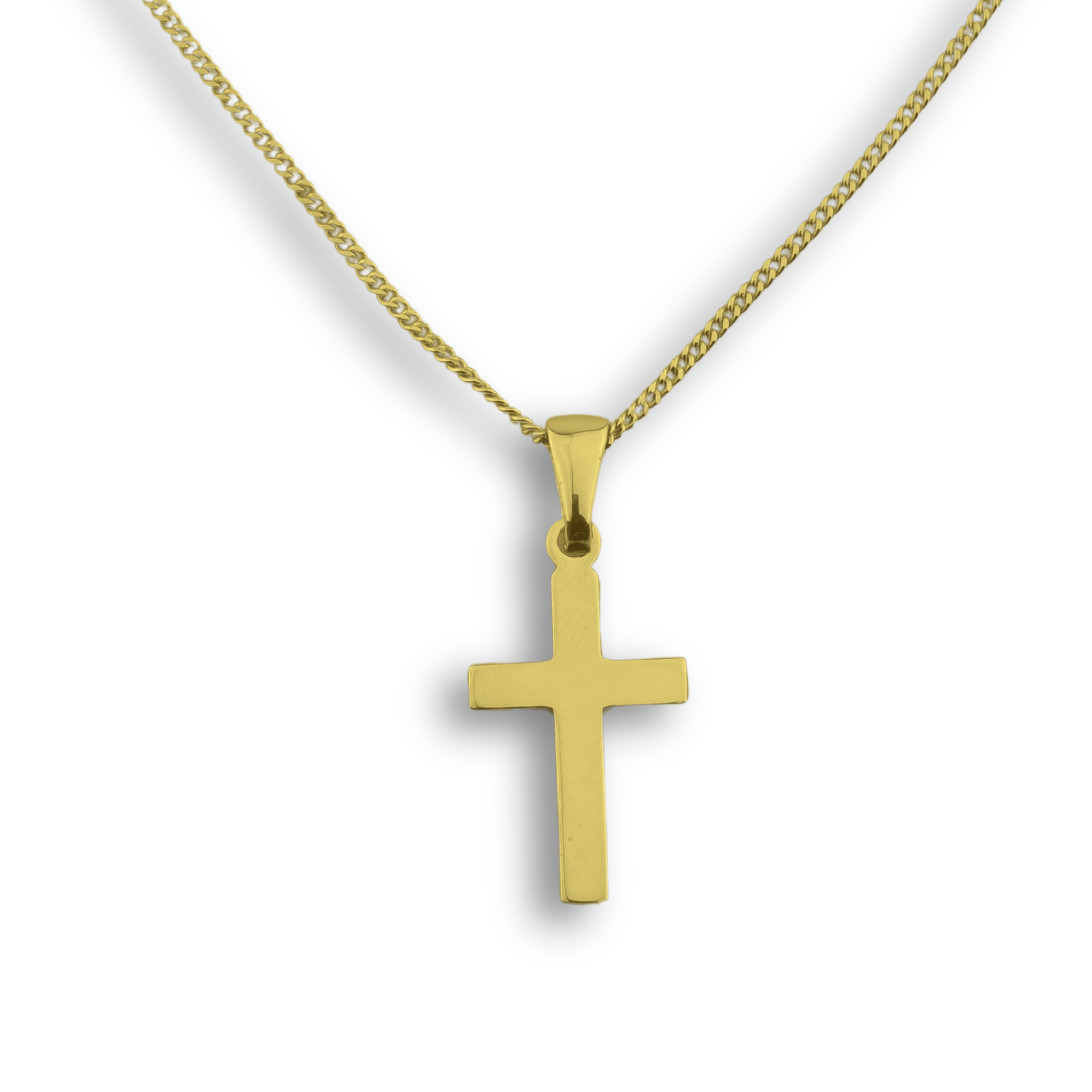 Kreuzanhänger vergoldet - 925er Silber mit Kette (401)