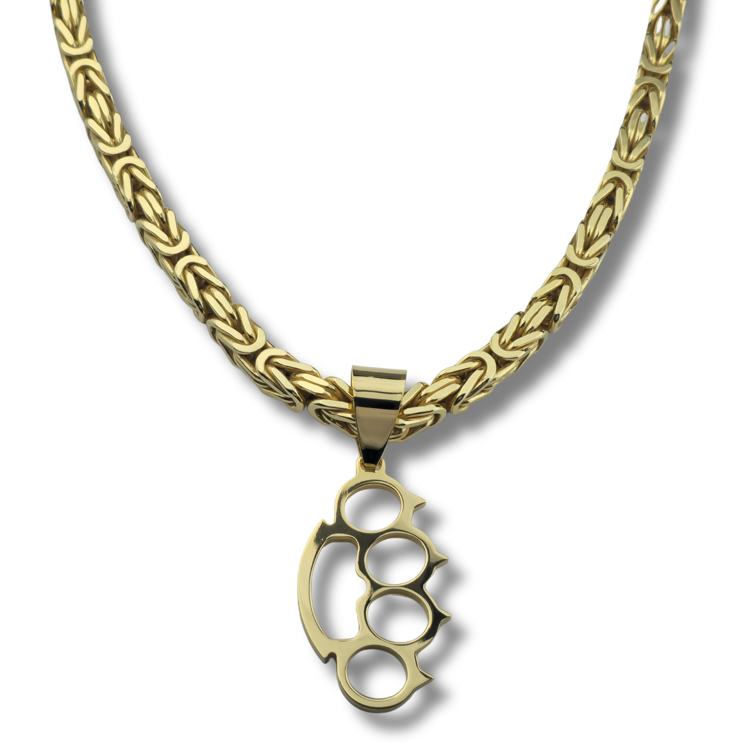 Schlagring Anhänger - 925er Silber - vergoldet