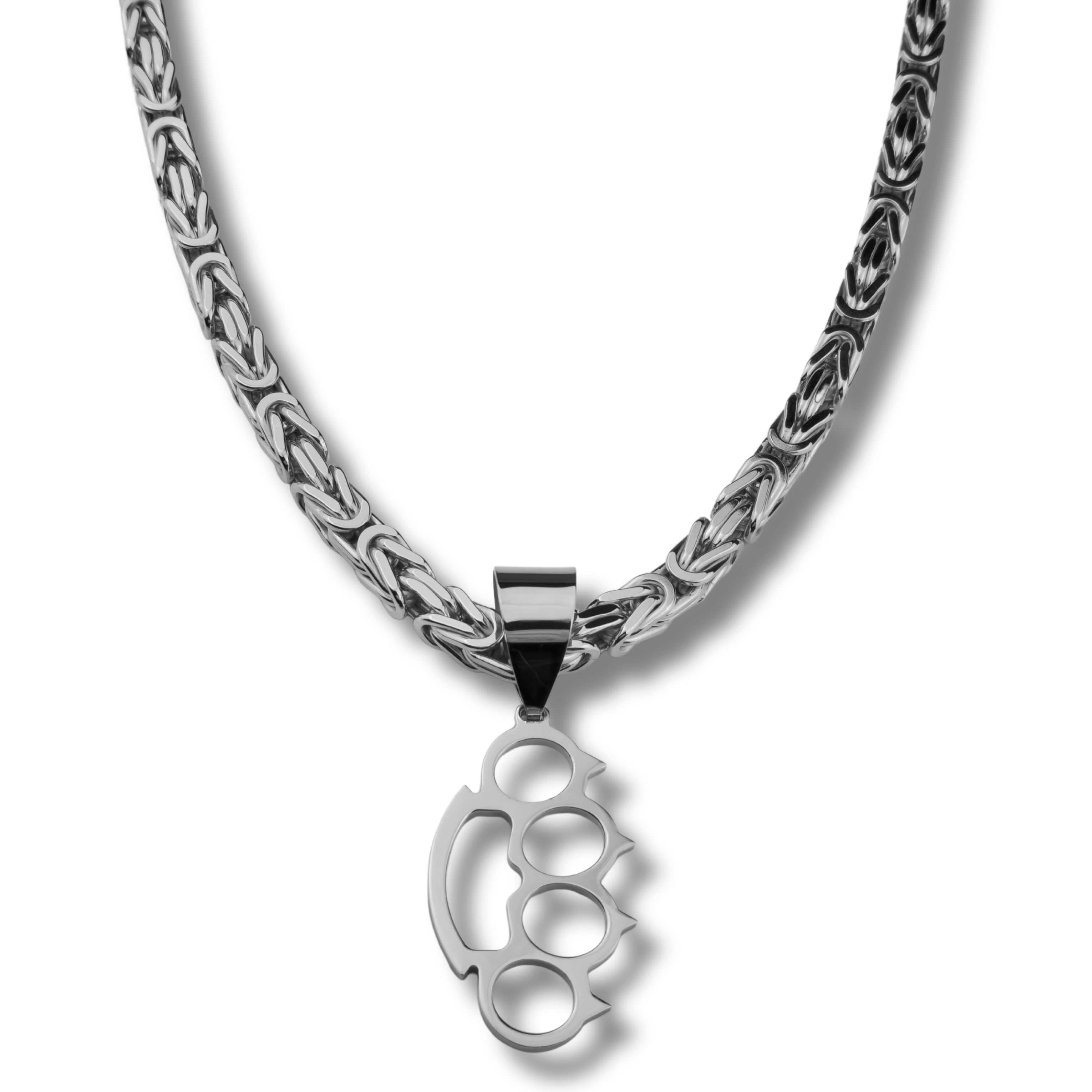 Schlagring Anhänger - 925er Silber - rhodiniert