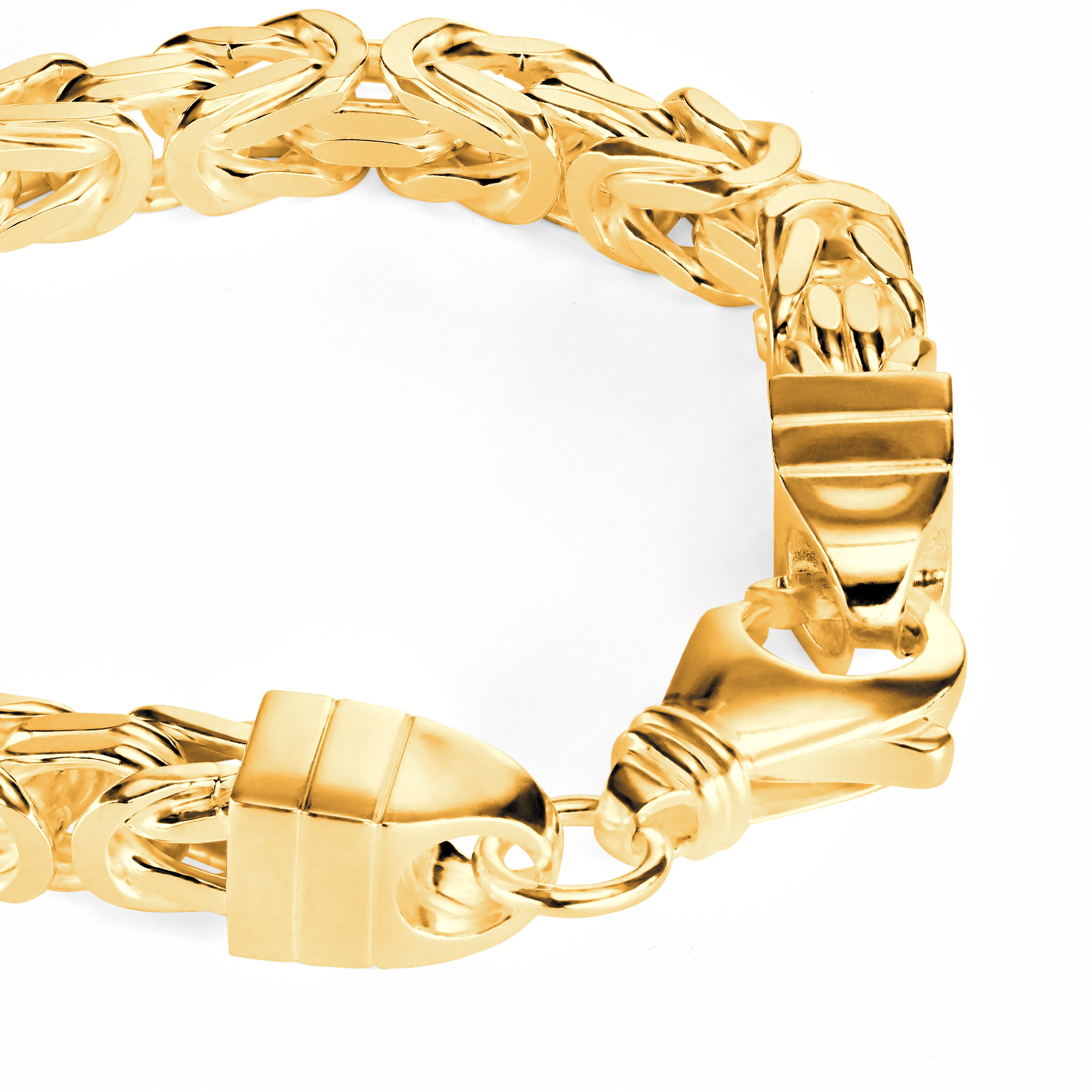 King's bracelet 10mm wide - 925 silver - gold-plated 