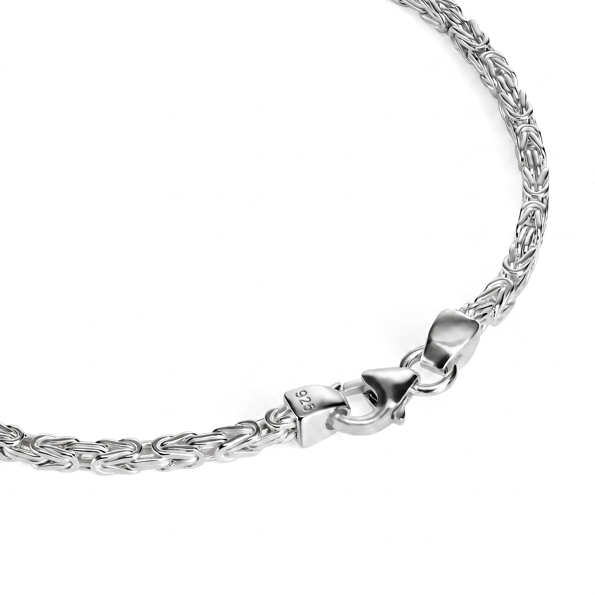 Königskette 2mm breit - 925er Silber - rhodiniert
