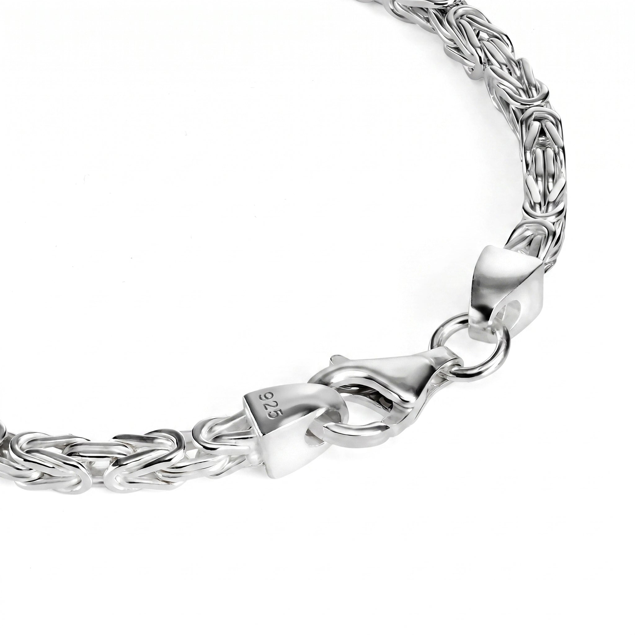 Königskette 3,2mm breit - 925er Silber - rhodiniert