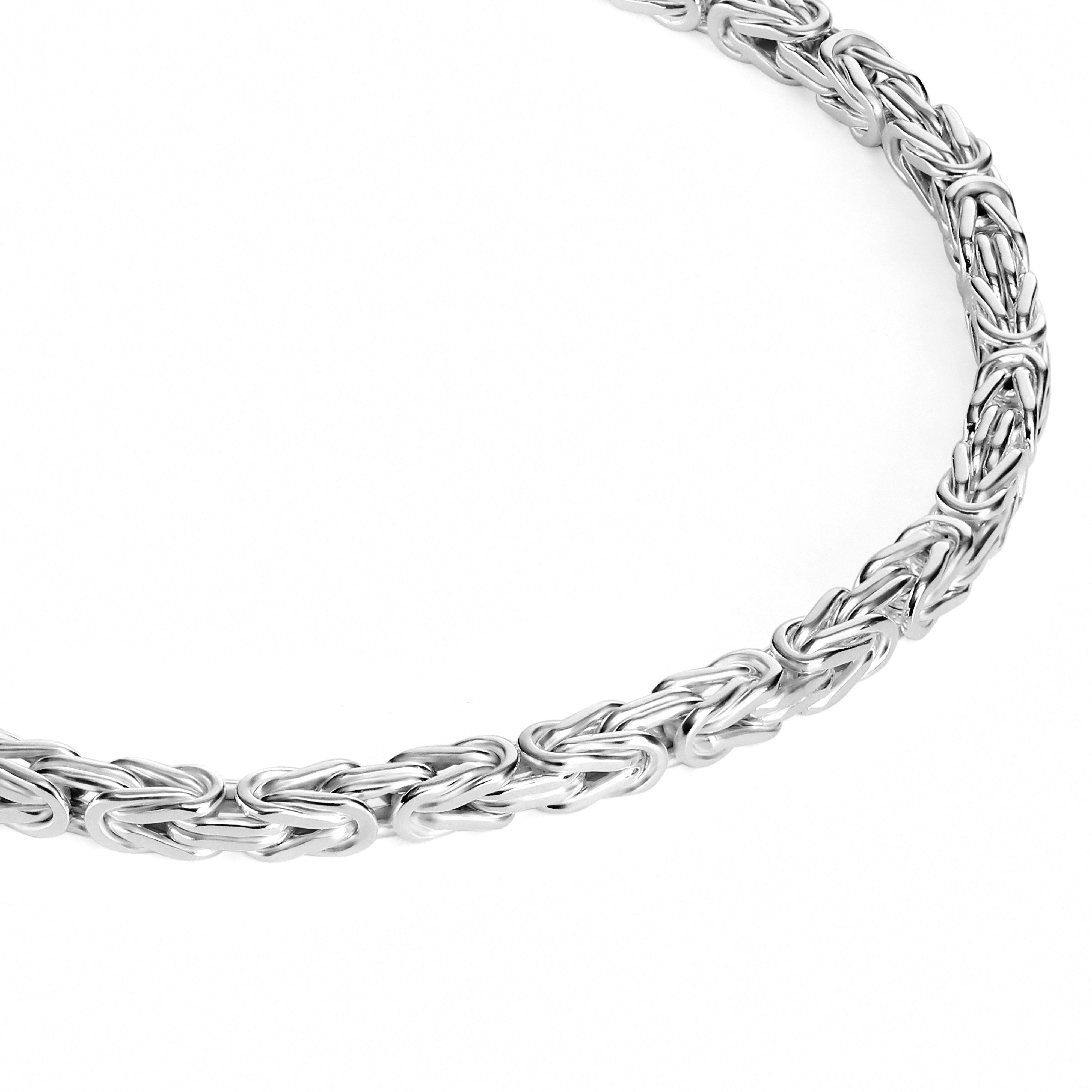 Königsarmband 3,2mm breit - 925er Silber - rhodiniert