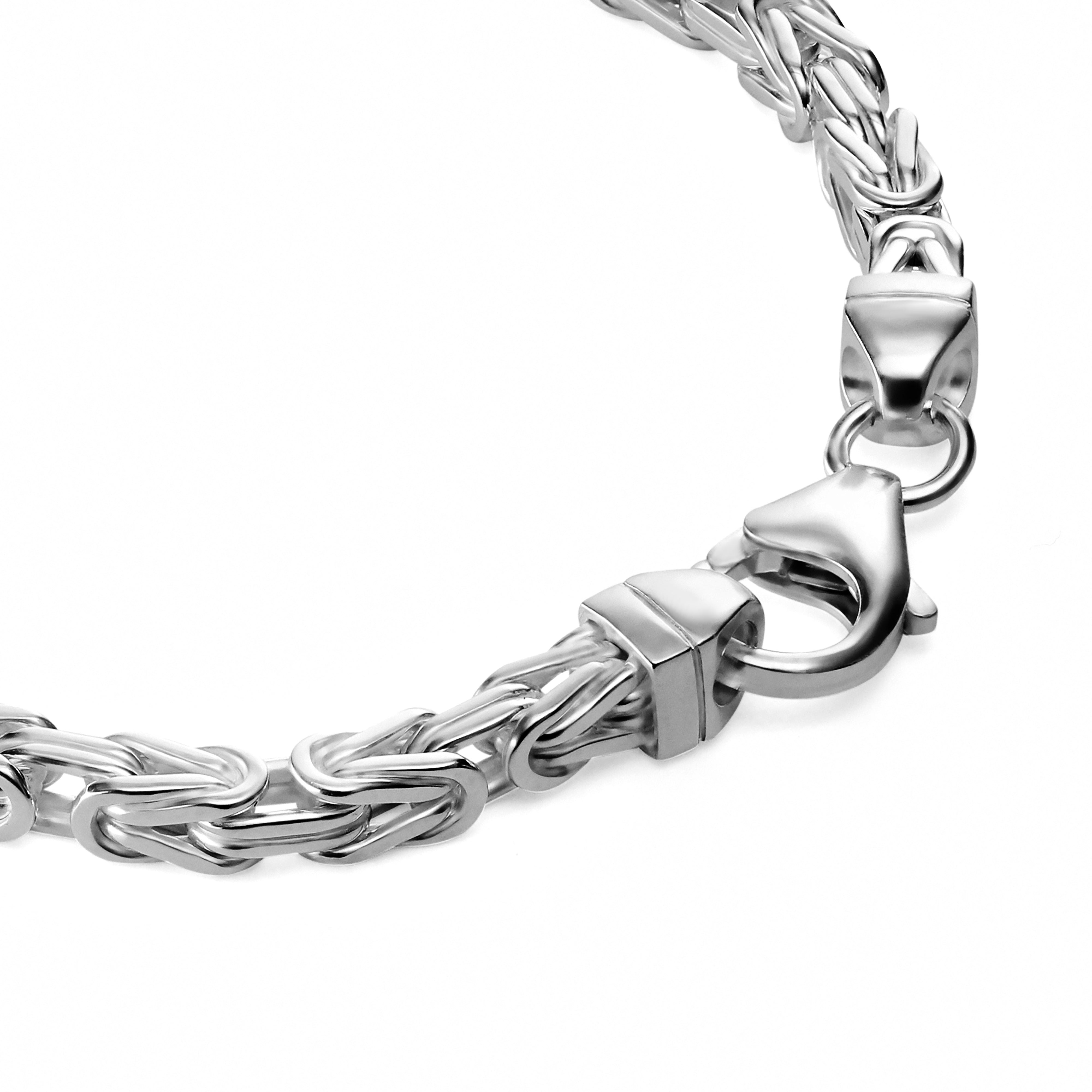 King's chain 4mm wide - 925 silver - rhodium-plated 