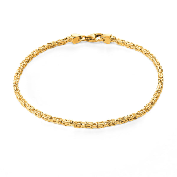 Byzantine bracelet 2.5mm wide - 585 gold - solid