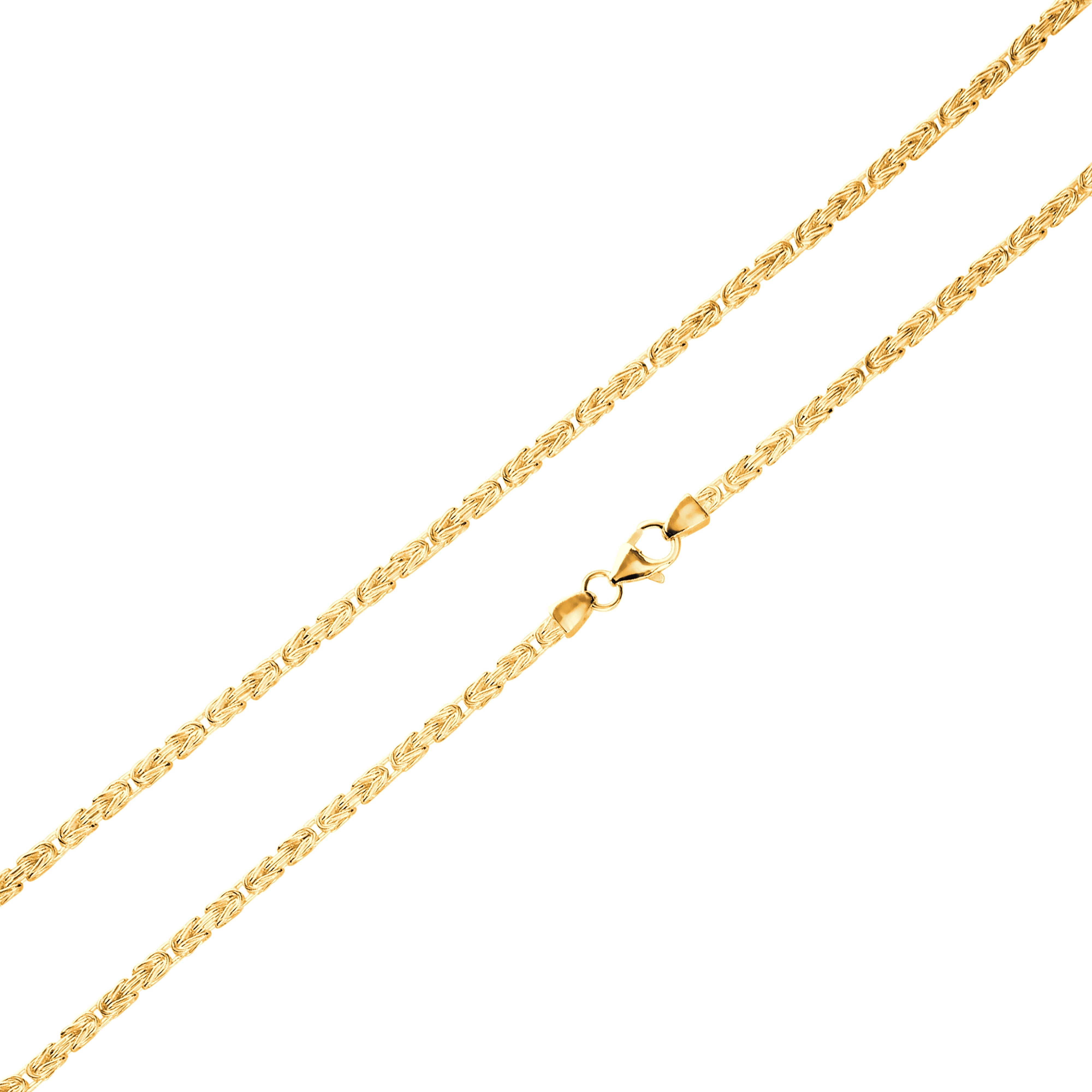 Byzantine chain 3.3mm wide - 585 gold - solid