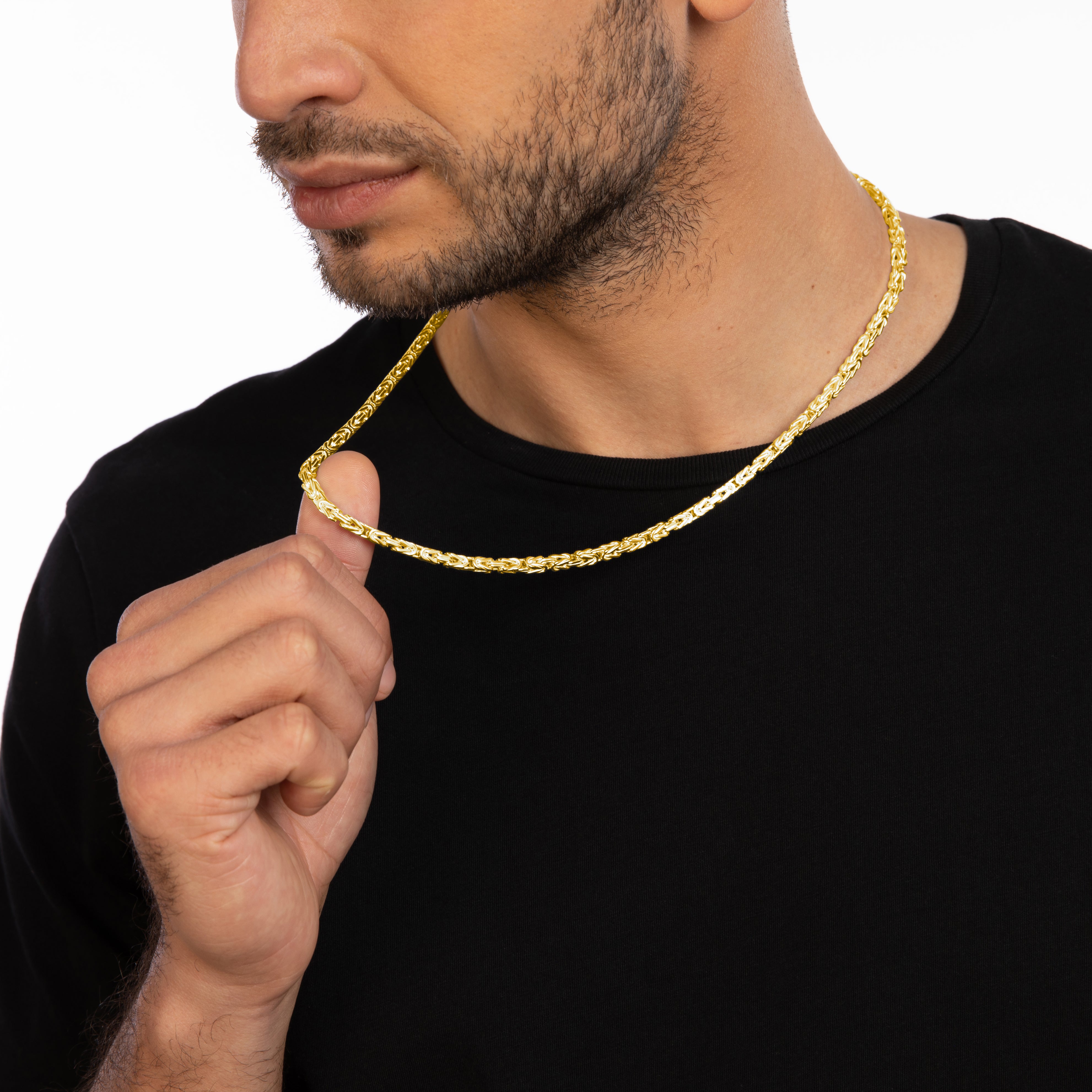 Byzantine chain 4mm wide - 585 gold